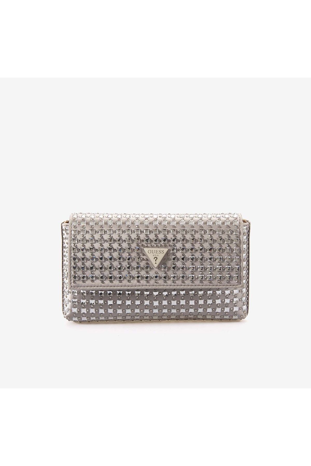 Guess Kadın Gümüş Logolu Omuz Çantası HWIY9350700