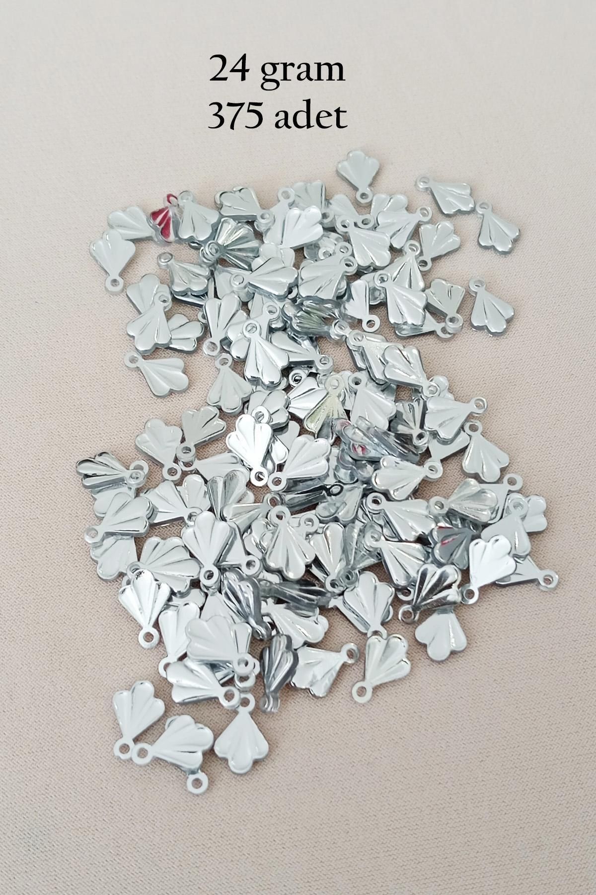 MBB ETİCARET Oya Abiye Bileklik Kolye Pleksi Metalik Plastik Pul Gümüş Renk 24 gram 375 adet - BNC587