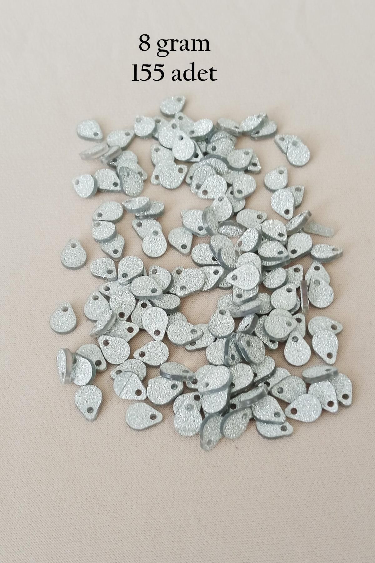 MBB ETİCARET Oya Abiye Bileklik Kolye Pleksi Metalik Plastik Pul Gümüş Renk 8 gram 155 adet - BNC509