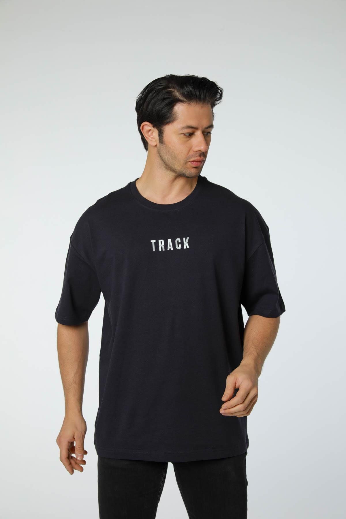 rugatchi Baskılı Oversize Bisiklet Yaka T-Shirt