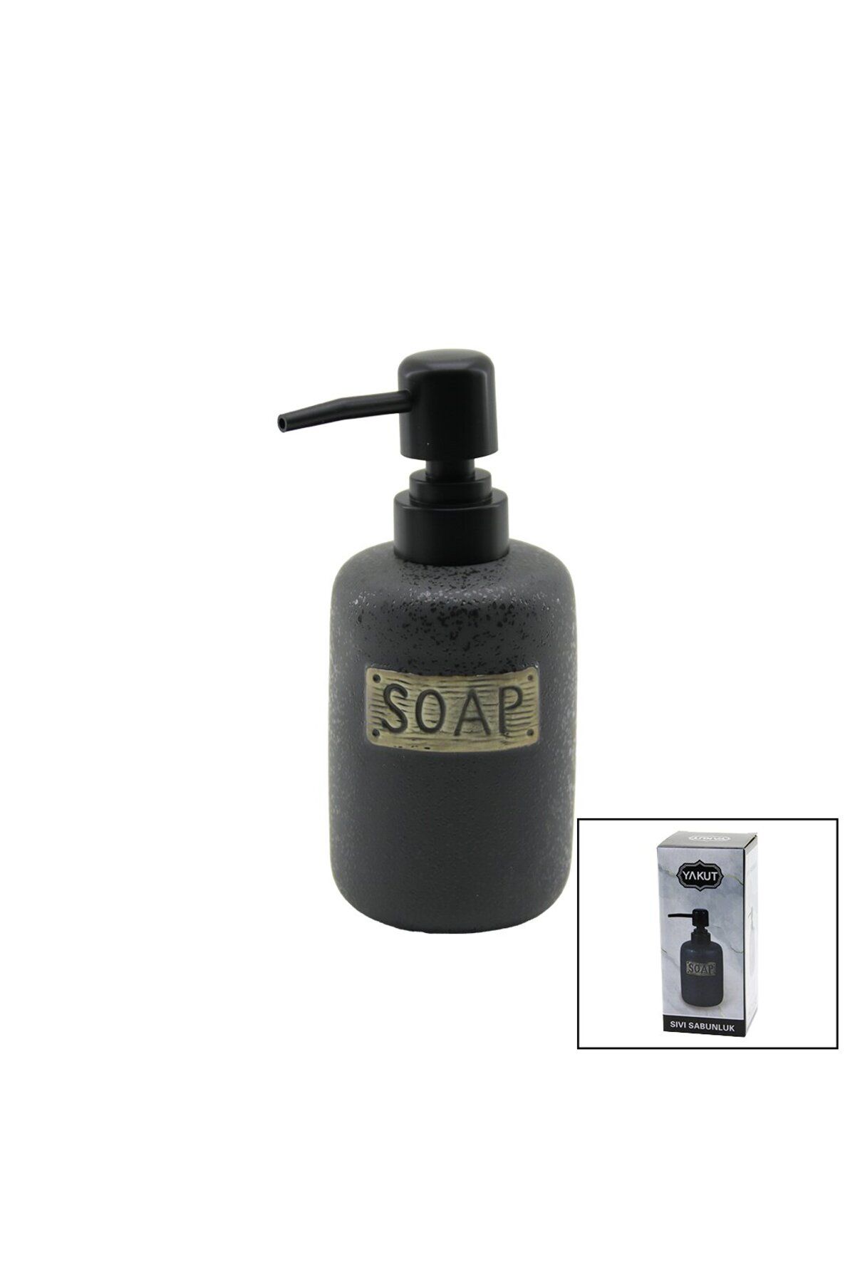 STOREMAX ysstorex KISA ANTRASİT GRİ - MAT DESEN SERAMİK SIVI SABUNLUK StarColxlection 655141
