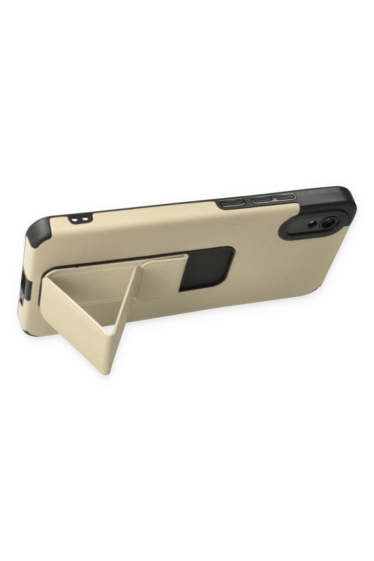 NewFace Xiaomi Redmi 9A Kılıf Mega Standlı Silikon - Gold SVLRS