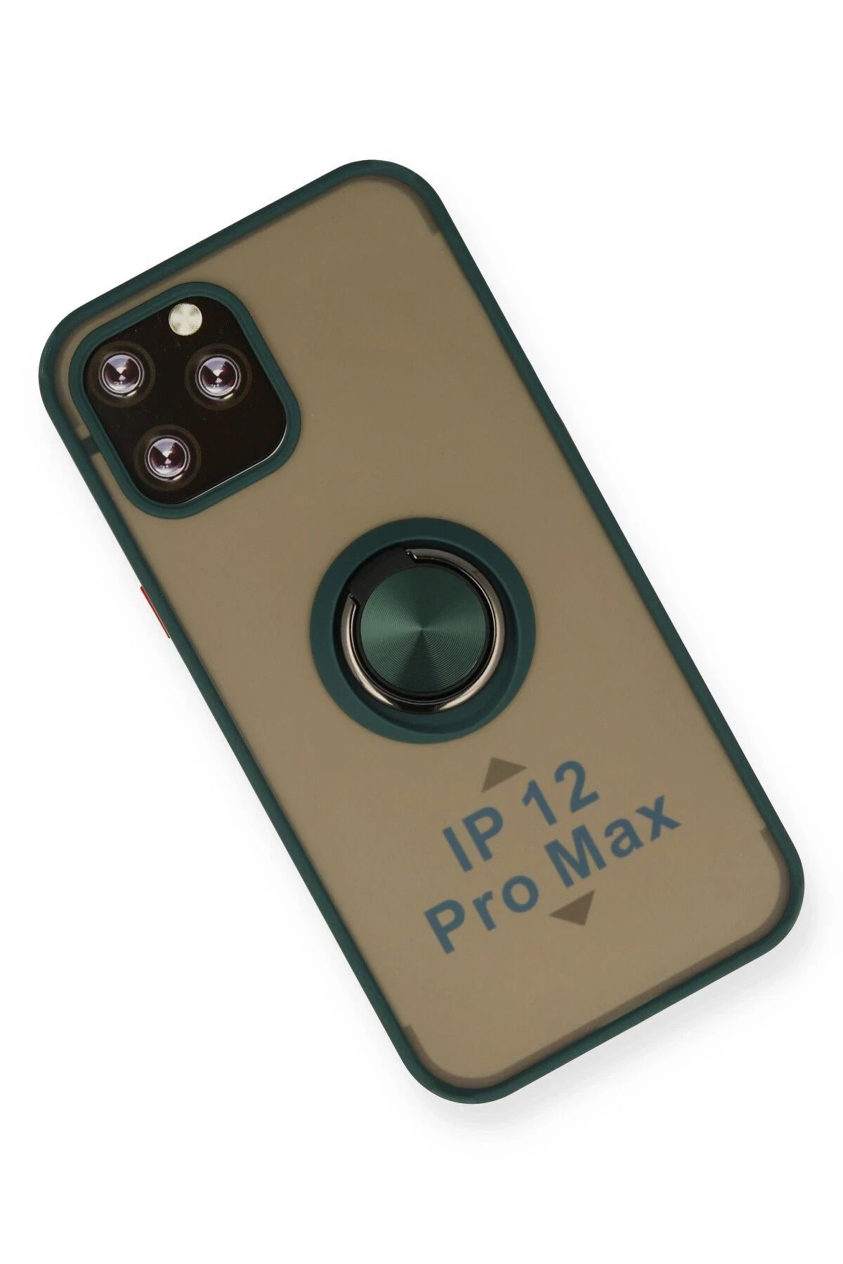 NewFace iPhone 12 Pro Kılıf Montreal Yüzüklü Silikon Kapak - Yeşil SVLRS