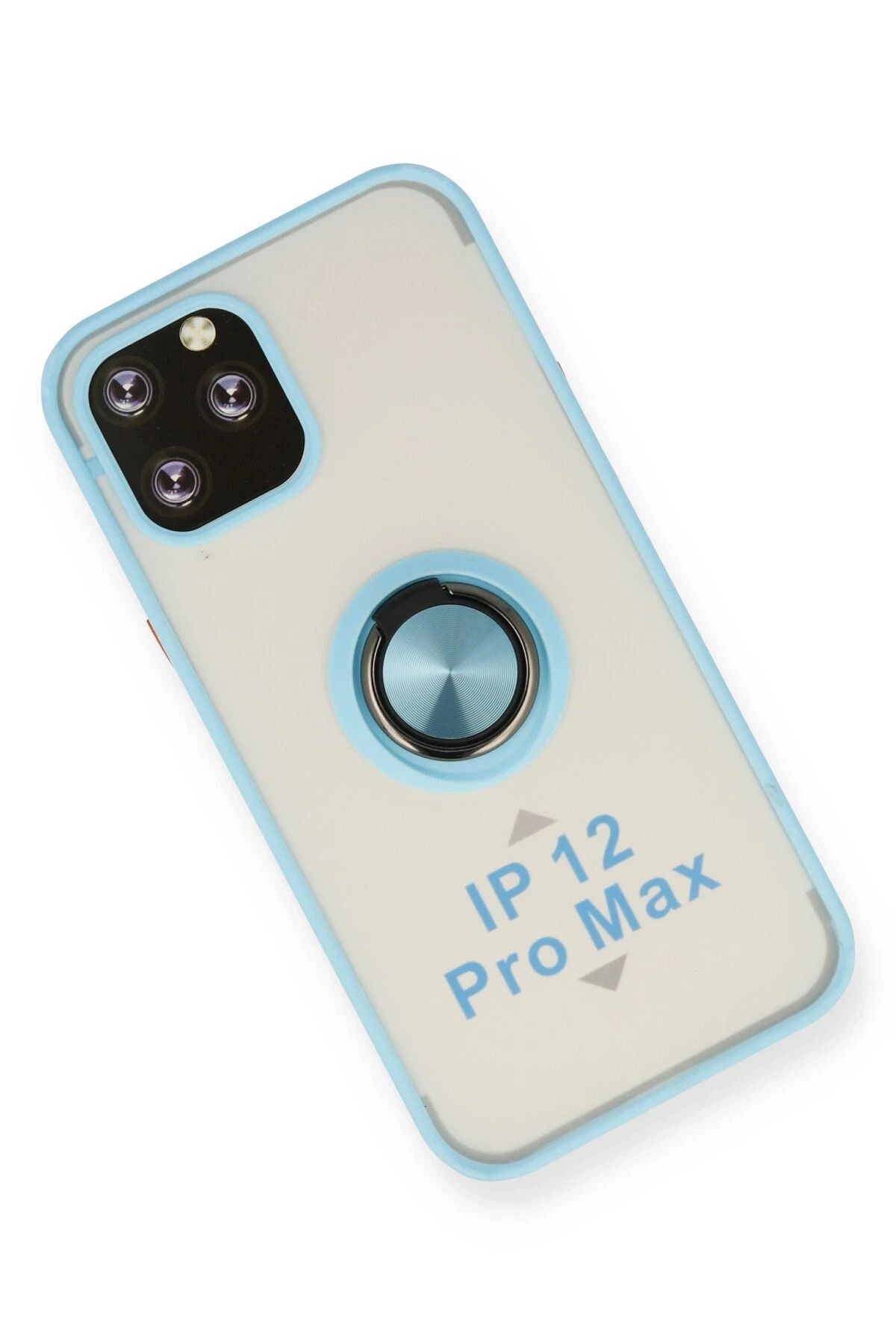 NewFace iPhone 12 Pro Kılıf Montreal Yüzüklü Silikon Kapak - Buz Mavi SVLRS