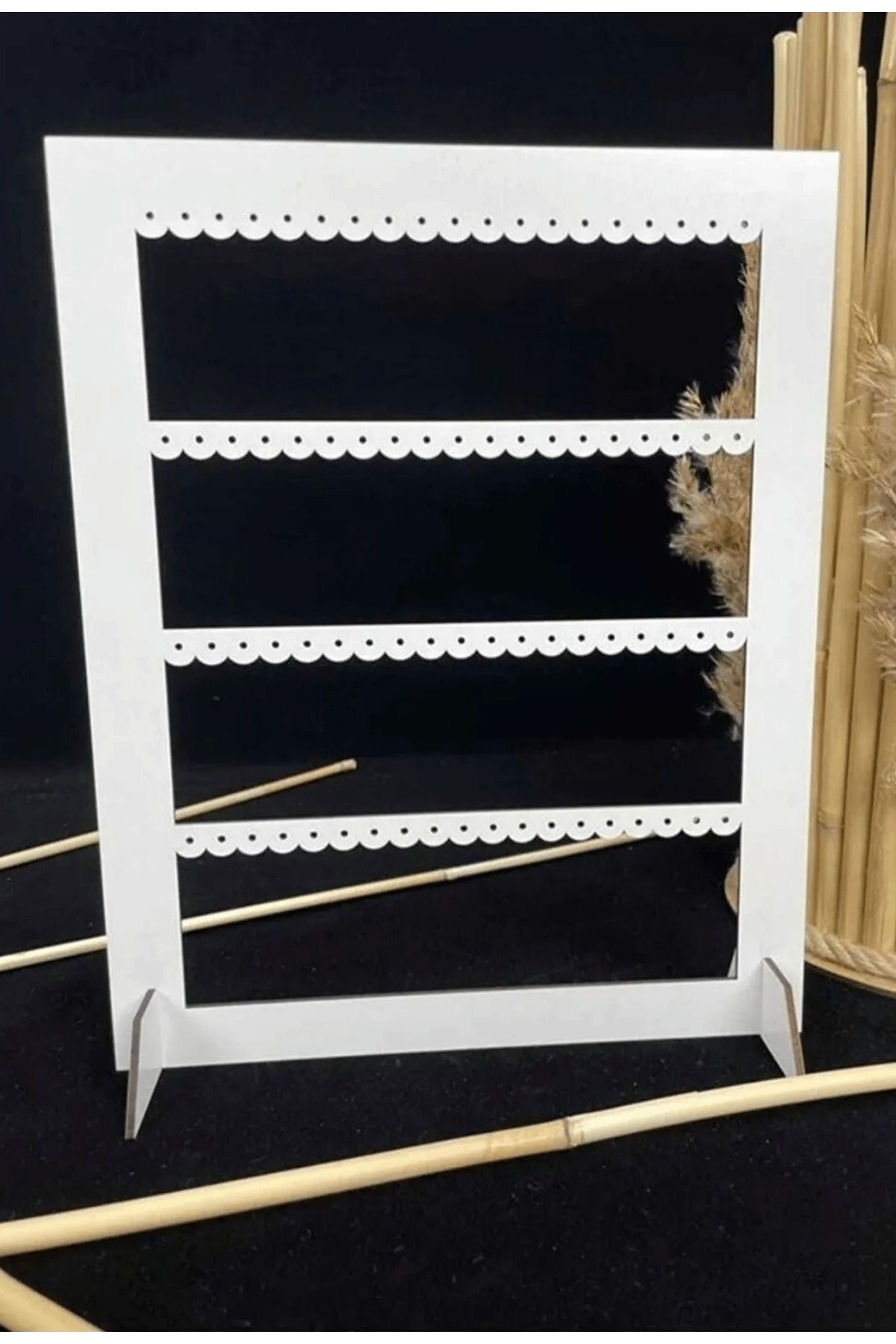 Leiste Dekoratif Takı Küpe Standı Takı Organizeri Dikdörtgen Lazer Kesim 3mm mdf
