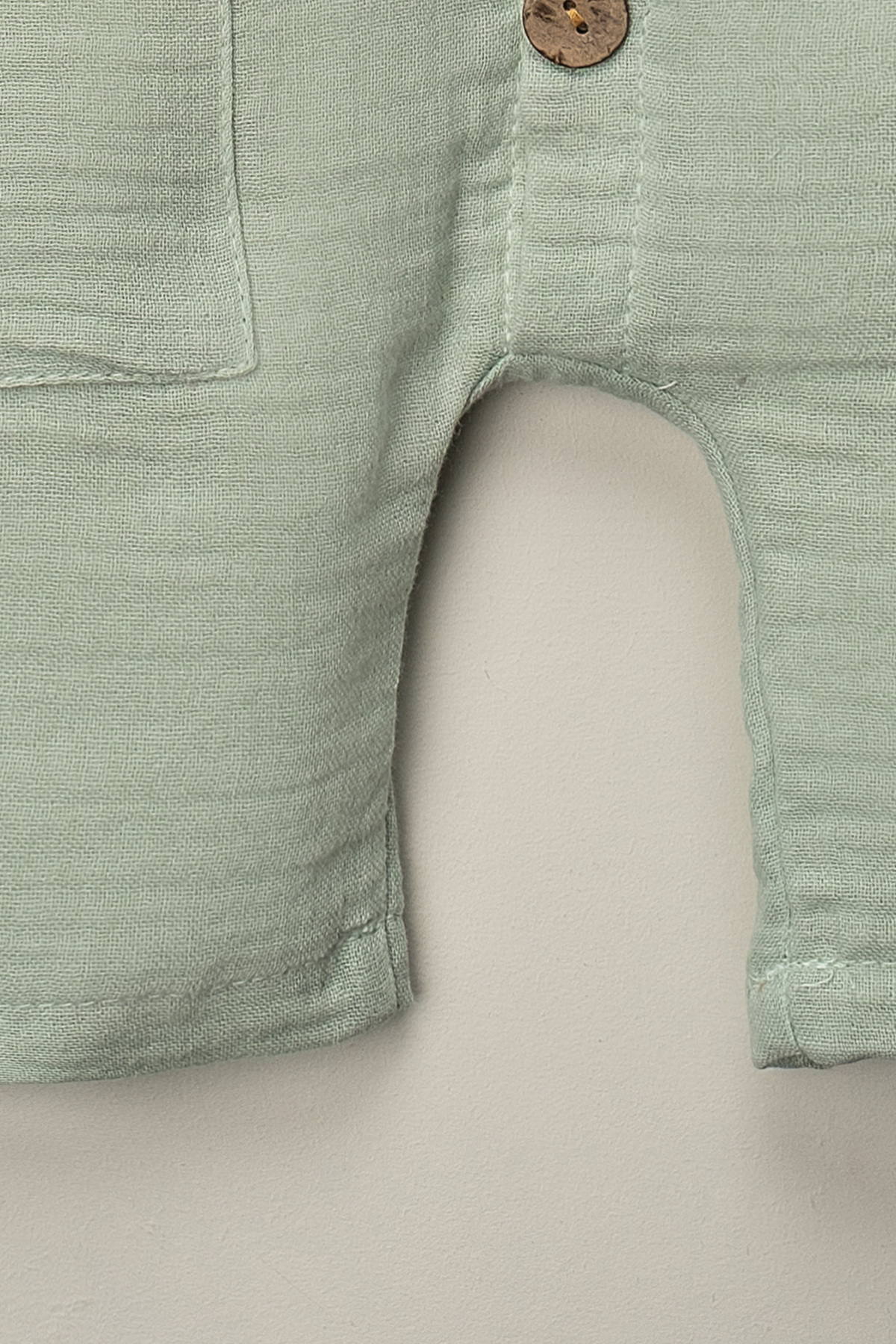 Mai Perla Organik Müslin Yazlık Naturel Cepli Bebek Tulum fotoğrafı 5 (önizleme)