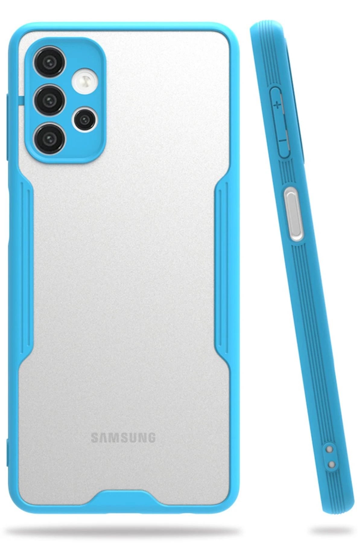 NewFace Samsung Galaxy A72 Kılıf Platin Silikon - Mavi SVLRS