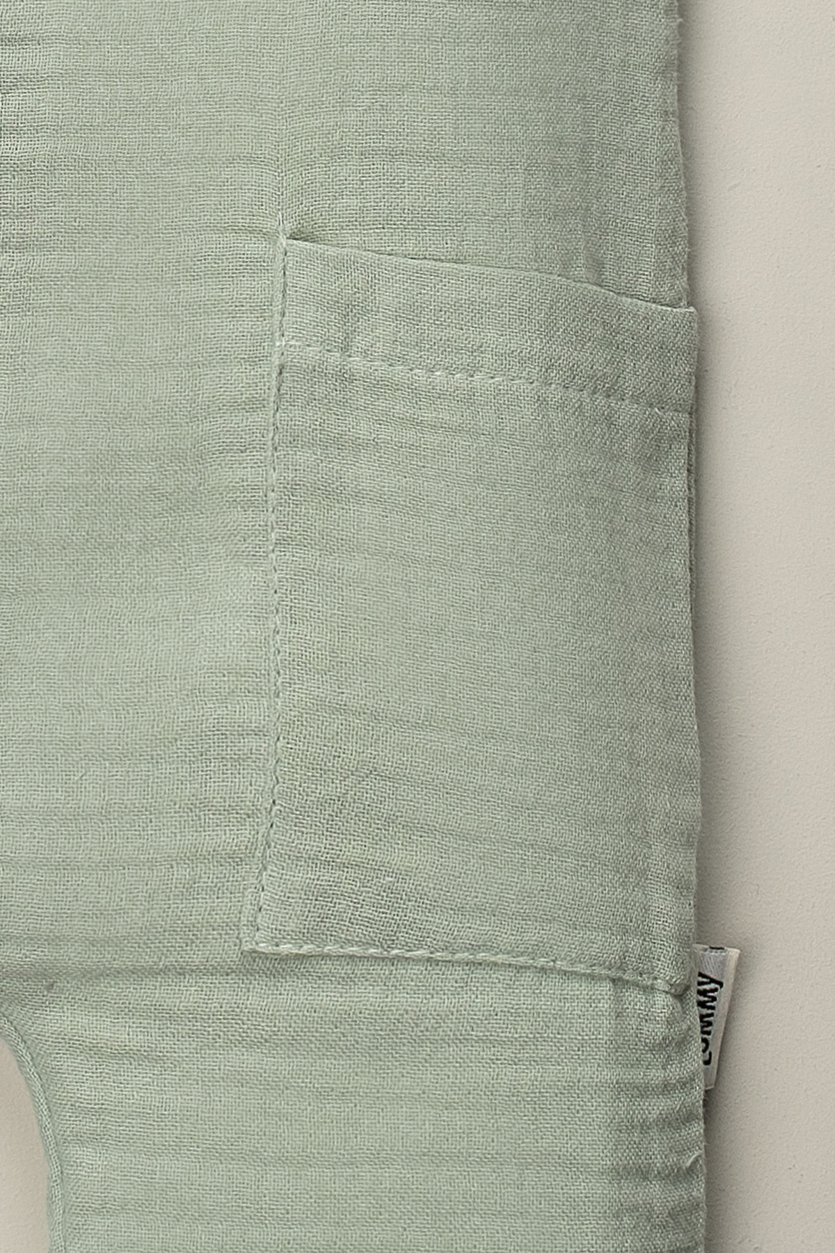 Mai Perla Organik Müslin Yazlık Naturel Cepli Bebek Tulum fotoğrafı 4 (önizleme)