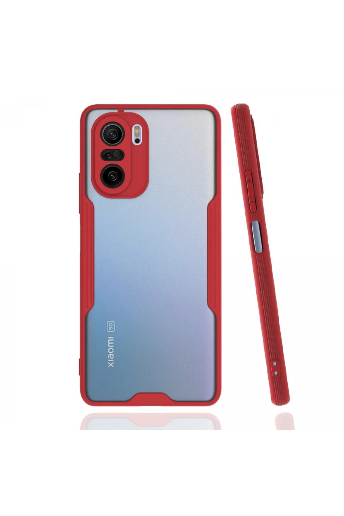 NewFace Xiaomi Poco F3 Kılıf Platin Silikon - Kırmızı FLKRY
