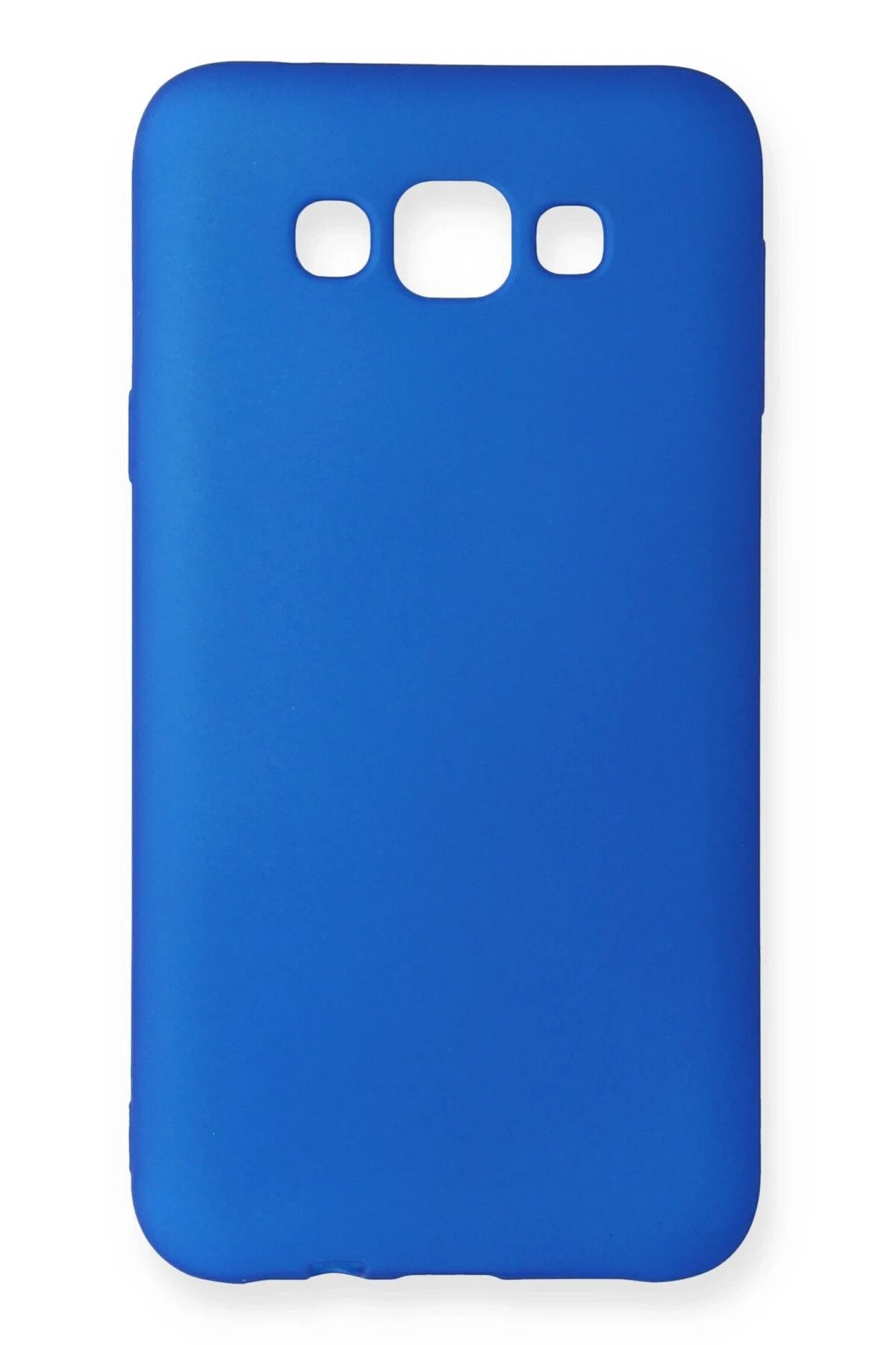 NewFace Samsung Galaxy E7 Kılıf First Silikon - Mavi SVLRS