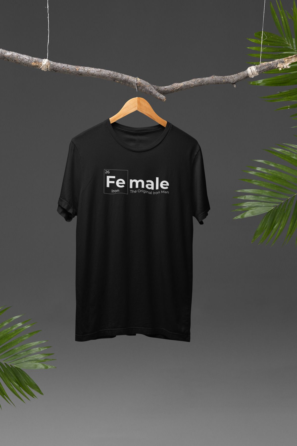 Lyonis Unisex Siyah Female Baskılı Bisiklet Yaka Penye T-Shirt