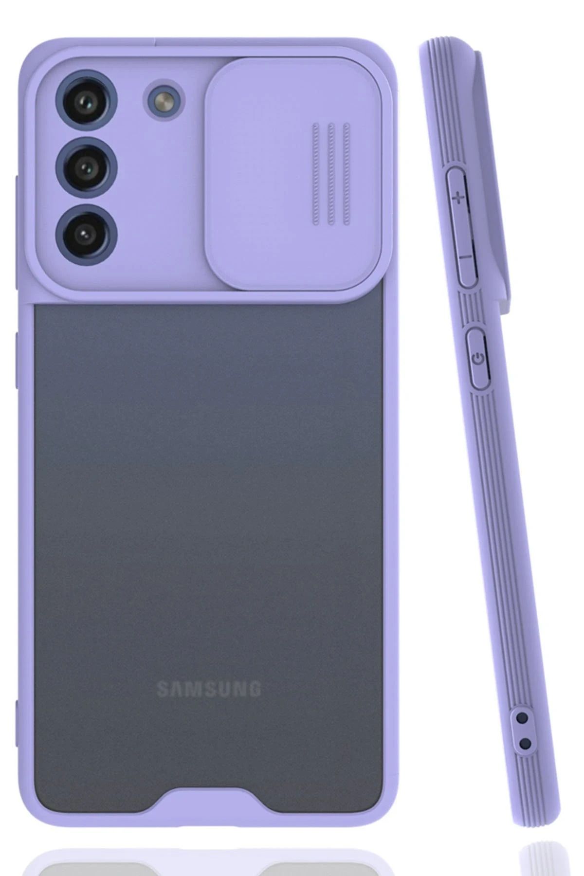 NewFace Samsung Galaxy S21 FE Kılıf Platin Kamera Koruma Silikon - Lila GLSTD