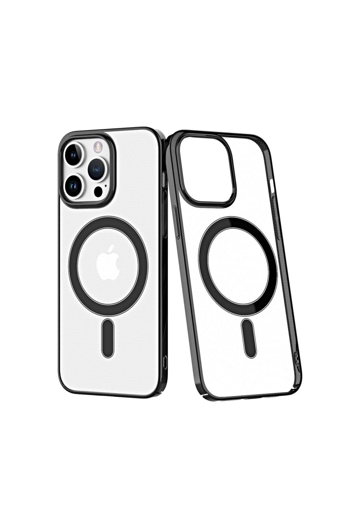 NewFace iPhone 13 Pro Kılıf Element Magneticsafe Sert Kapak - Siyah NRMSA