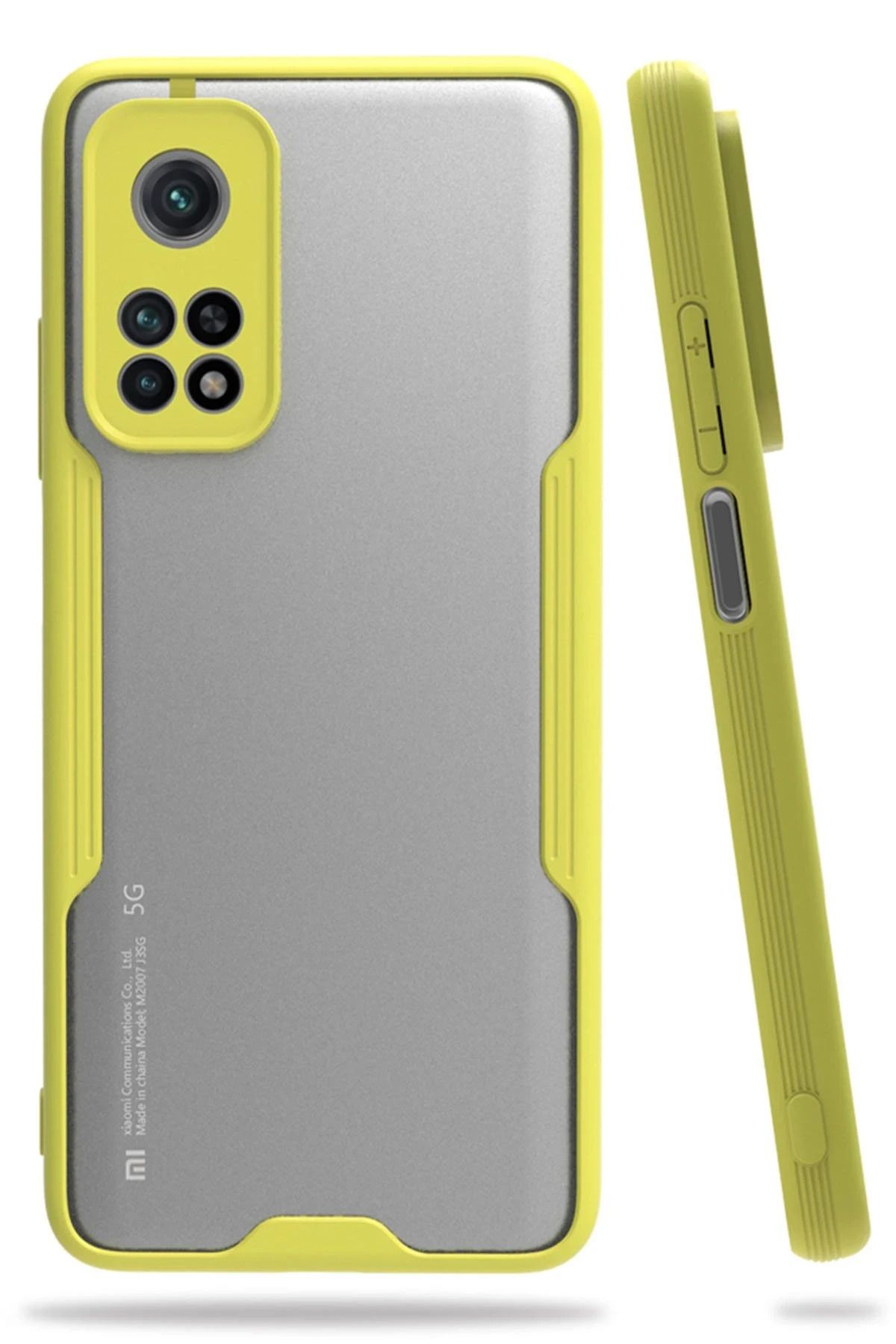 NewFace Xiaomi Mi 10T Pro Kılıf Platin Silikon - Sarı GLSTD