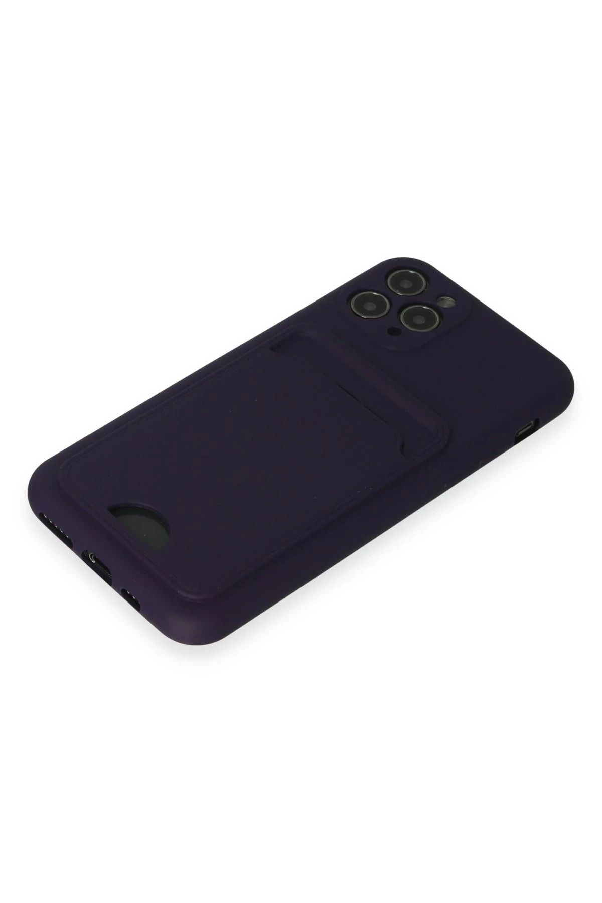 NewFace iPhone 11 Pro Kılıf Kelvin Kartvizitli Silikon - Derin Mor SVLRS