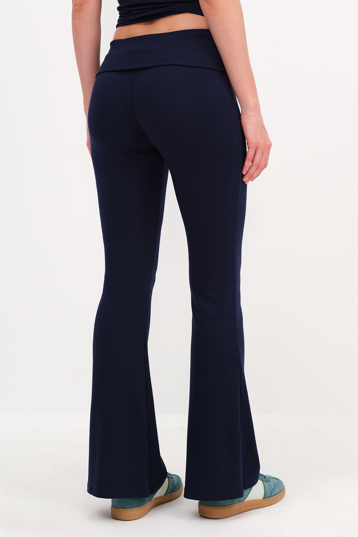 Addax-Folded Waistband Modal Leggings Tyt1700-W7 5