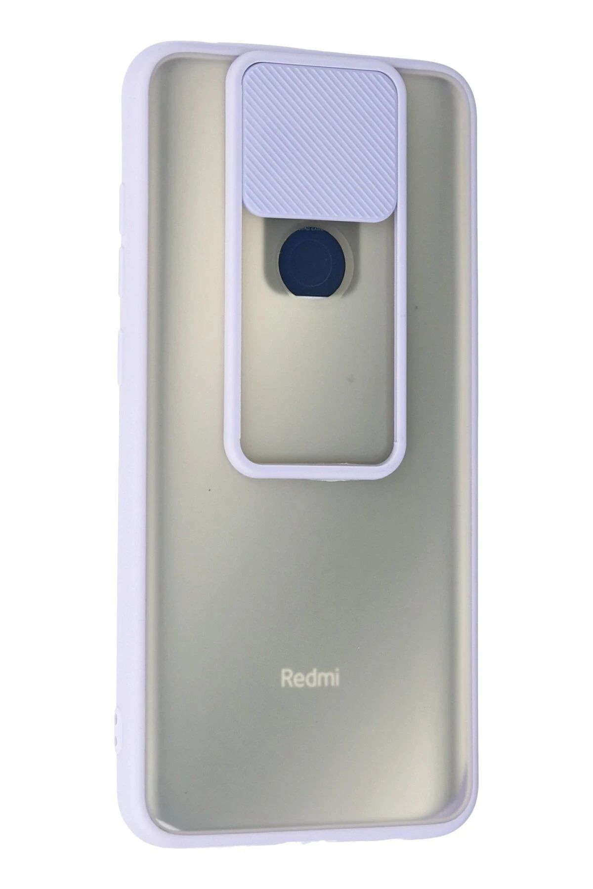 NewFace Xiaomi Redmi Note 9 Kılıf Palm Buzlu Kamera Sürgülü Silikon - Lila NRMSA
