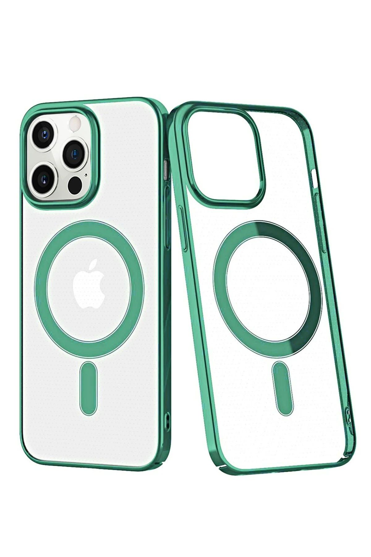 NewFace iPhone 12 Pro Max uyumlu Kılıf Element Magneticsafe Sert Kapak - Köknar Yeşili SVLRS