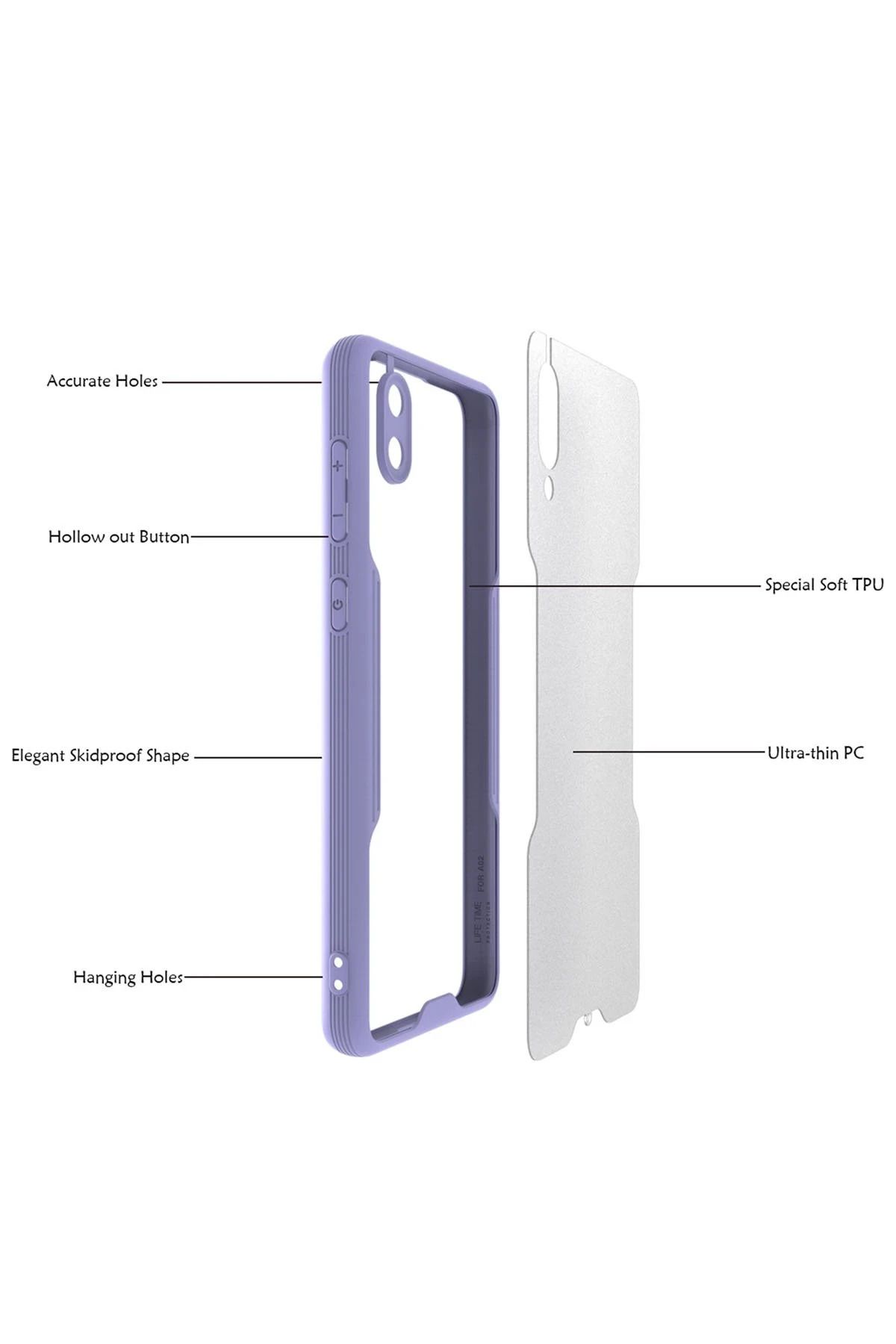 NewFace Samsung Galaxy A02 Kılıf Platin Silikon - Siyah SVLRS