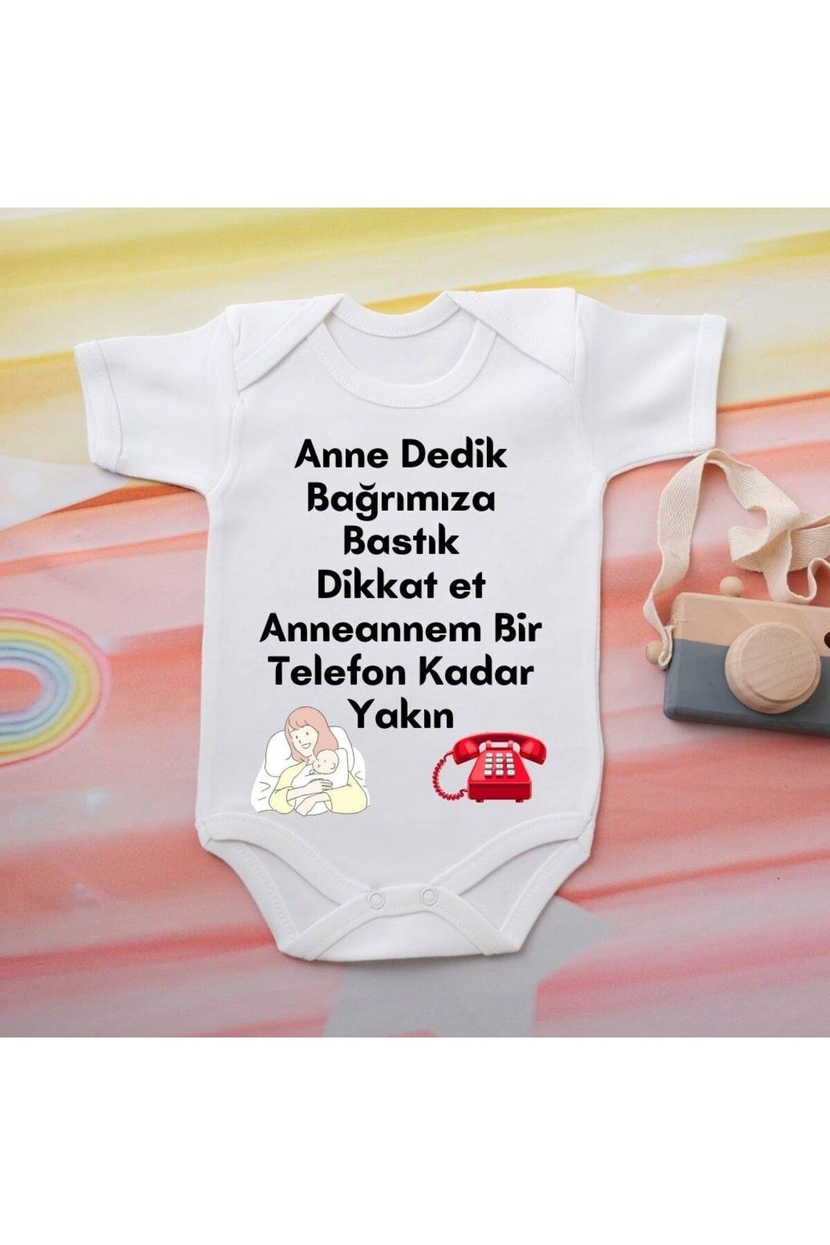 soft wing %100 Pamuklu Organik Baskılı Premium Çıtçıtlı Bebek Body Zıbın 00046