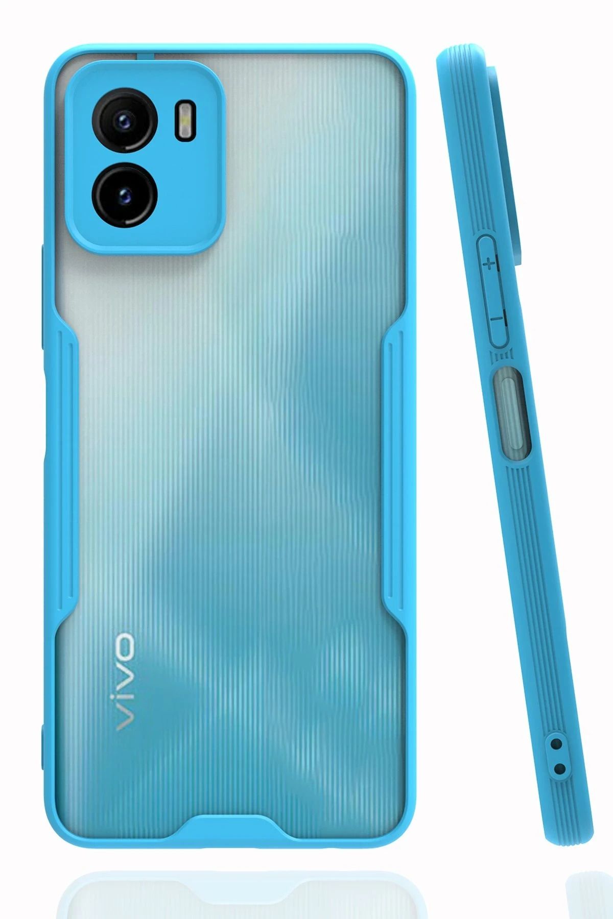 NewFace Vivo Y15S Kılıf Platin Silikon - Mavi SVLRS