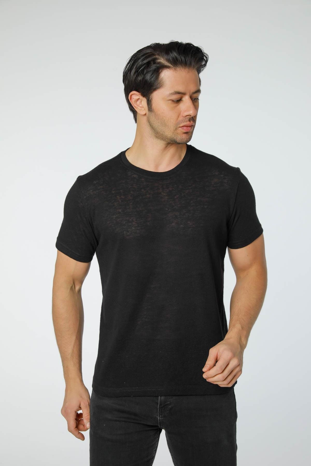 rugatchi Keten Bisiklet Yaka T-Shirt