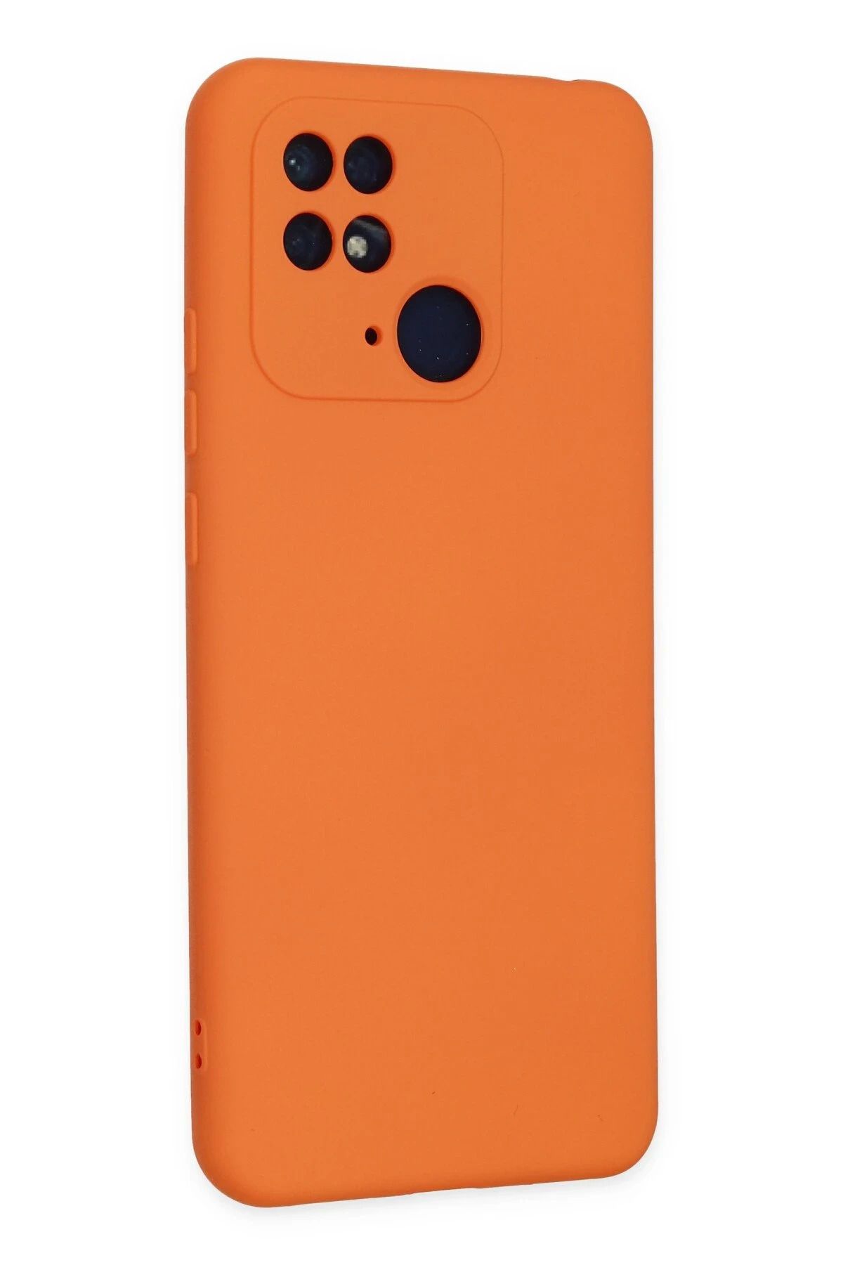 NewFace Redmi 10C uyumlu Kılıf Nano içi Kadife Silikon - Turuncu SVLRS