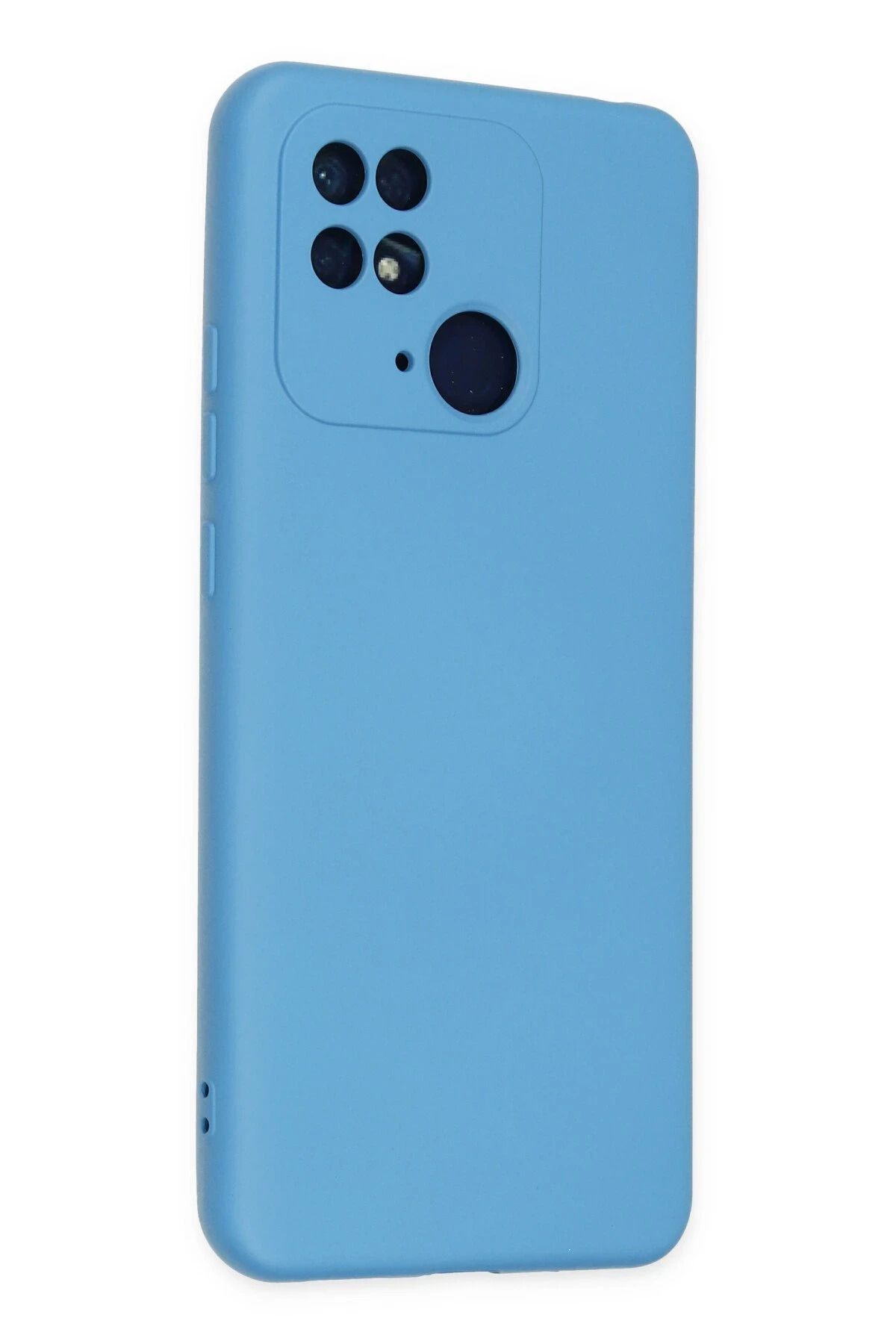 NewFace Xiaomi Redmi 10C Kılıf Nano içi Kadife Silikon - Mavi uyumlu