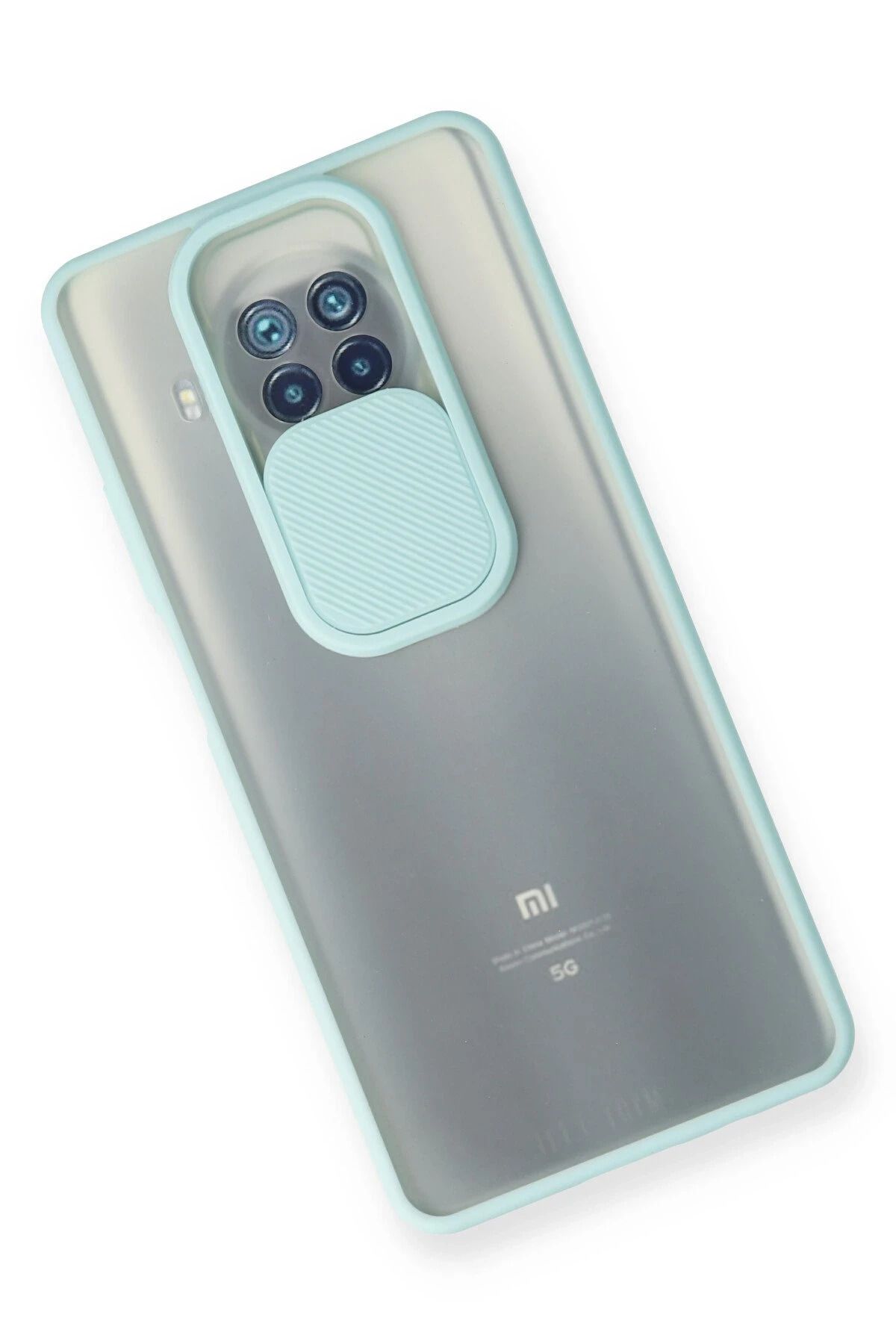 NewFace Xiaomi Mi 10T Lite Kılıf Palm Buzlu Kamera Sürgülü Silikon - Turkuaz SVLRS