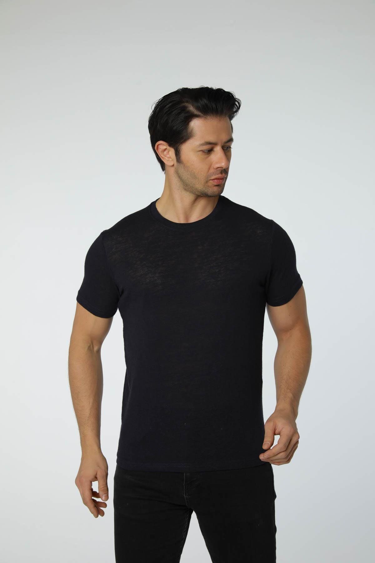 rugatchi Keten Bisiklet Yaka T-Shirt
