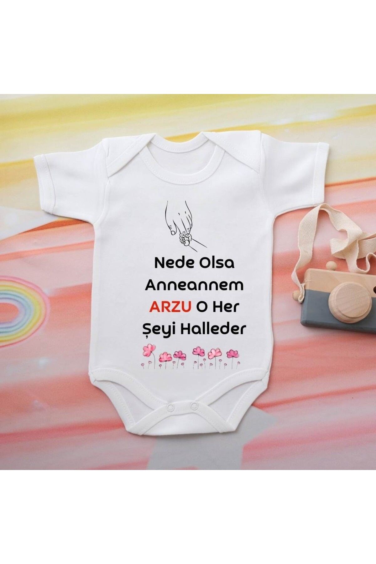 soft wing %100 Pamuklu Organik Baskılı Premium Çıtçıtlı Bebek Body Zıbın 00011