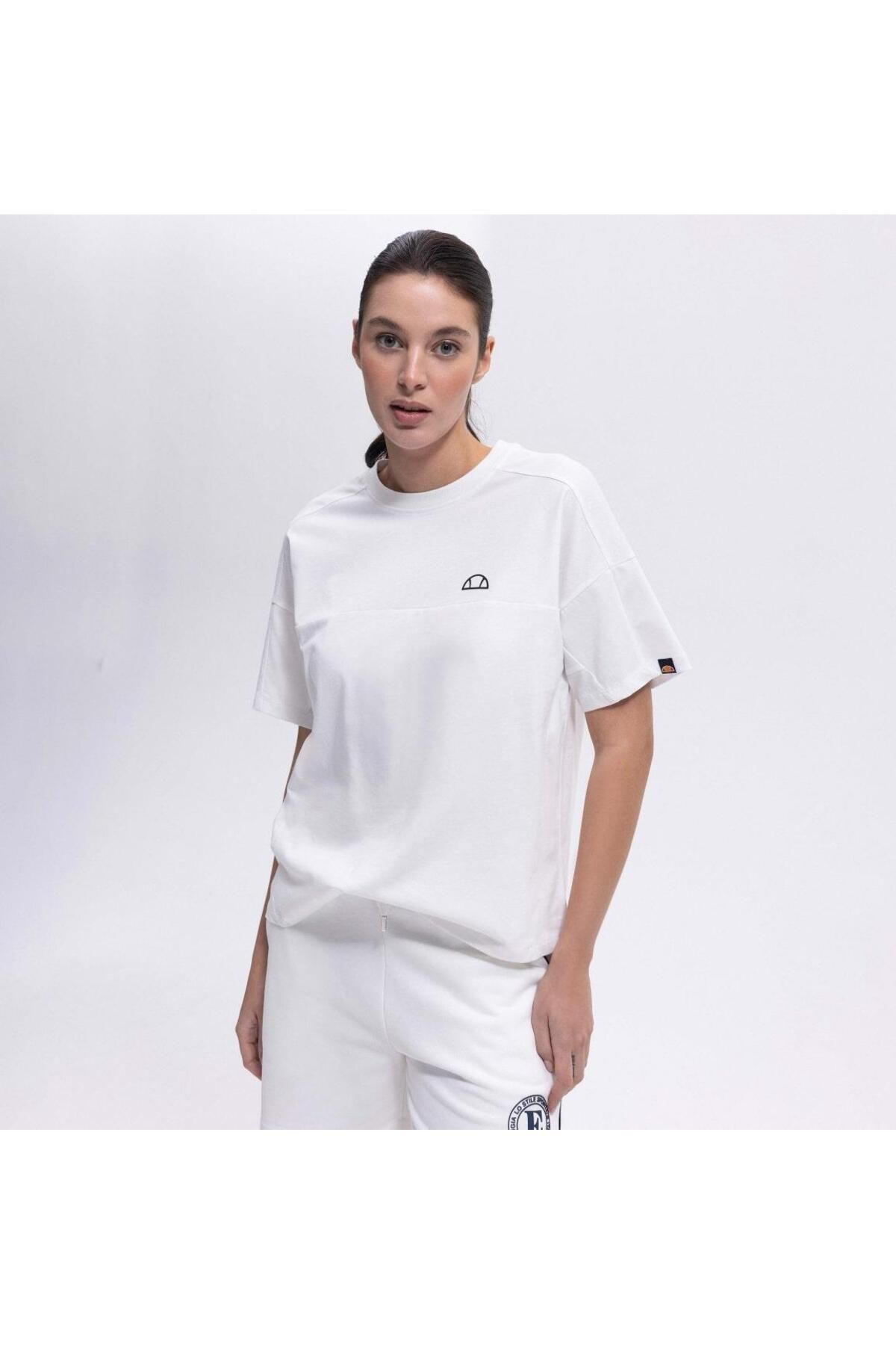 Ellesse EF394-OF Oversize Tee Kadın T-Shirt - Kırık Beyaz