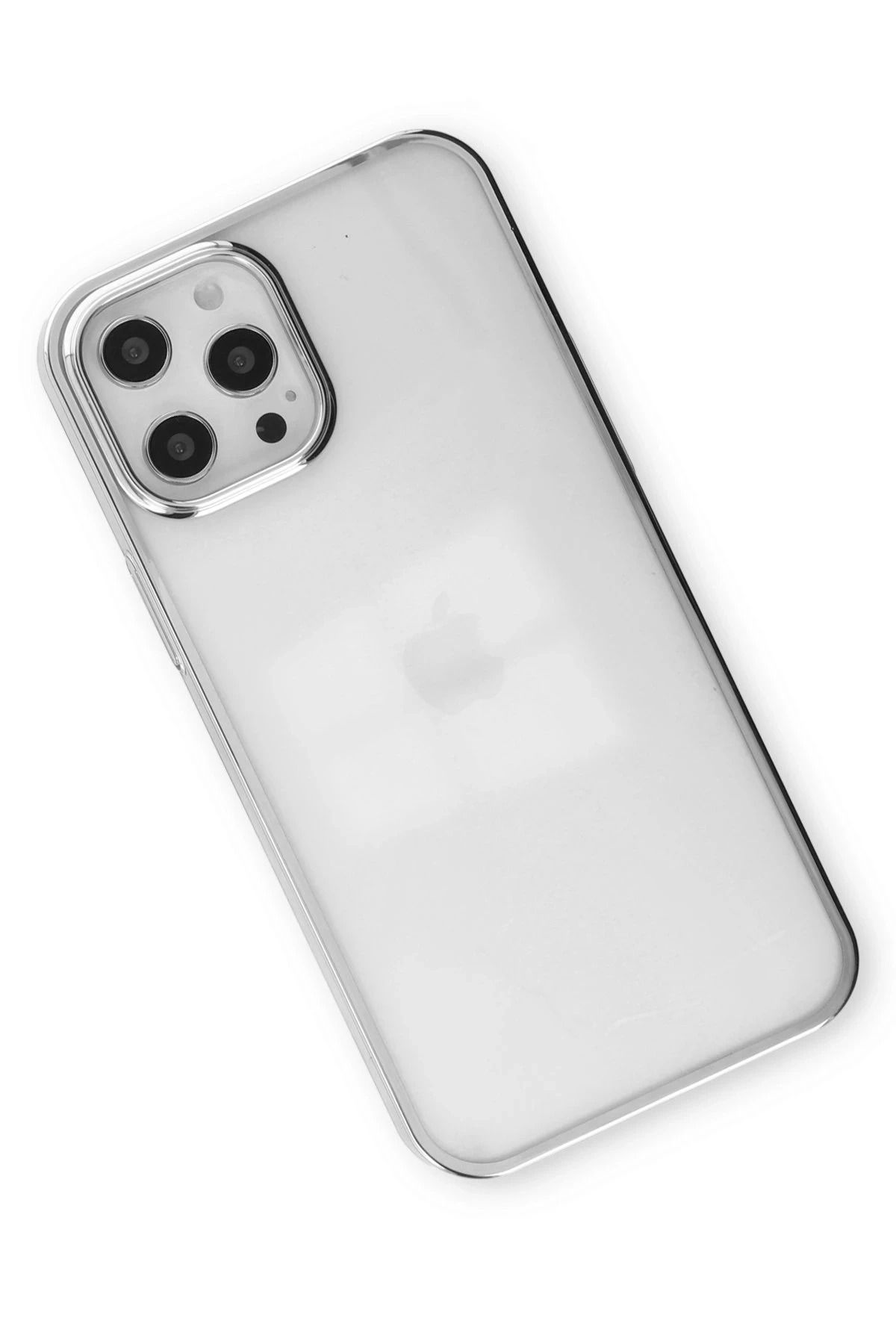 NewFace iPhone 12 Pro Max Kılıf Element Silikon - Gümüş NRMSA
