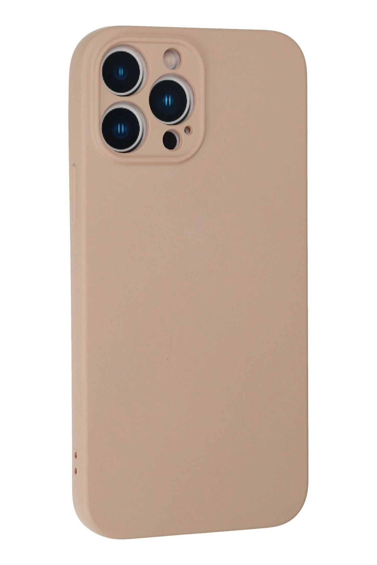 NewFace iPhone 13 Pro Kılıf Nano içi Kadife Silikon - Pudra uyumlu