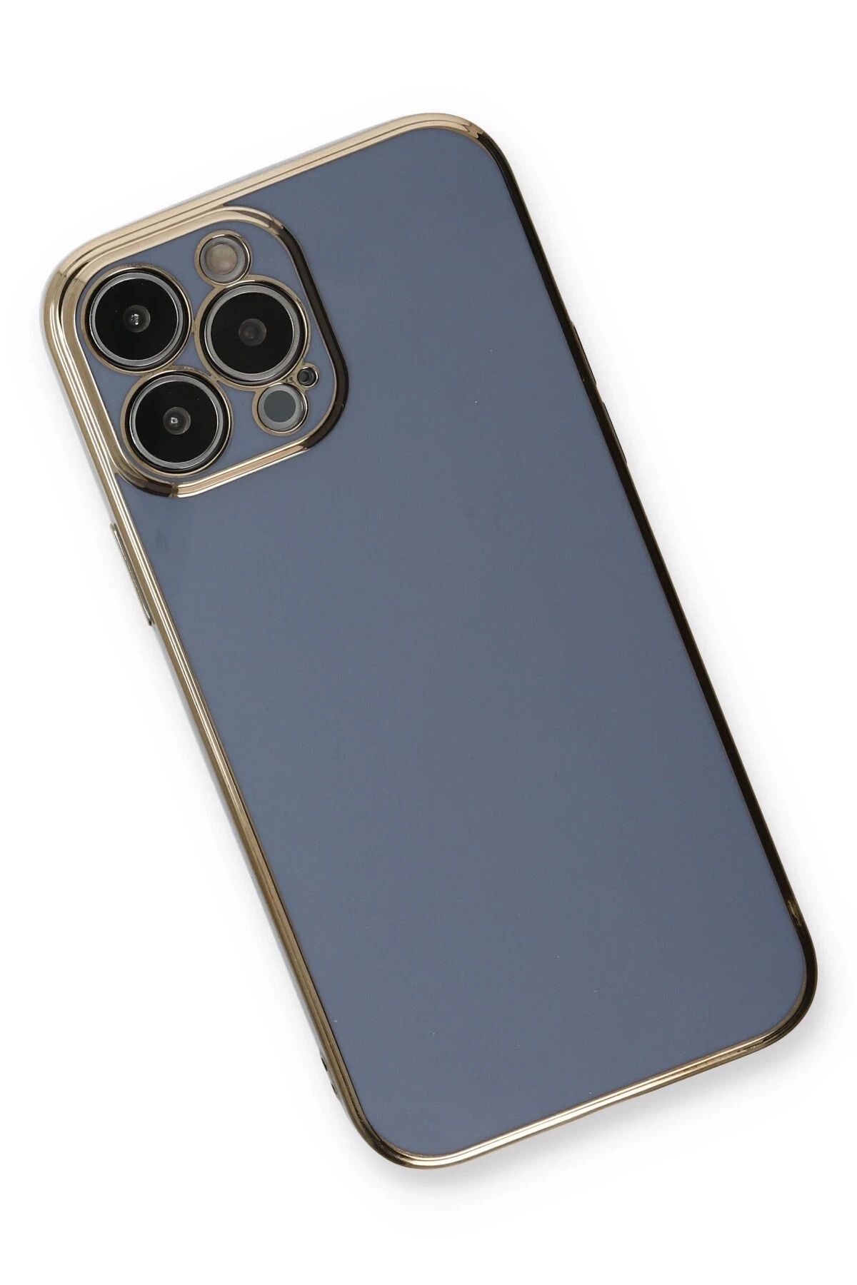 NewFace iPhone 13 Pro Kılıf Volet Silikon - Mavi NRMSA