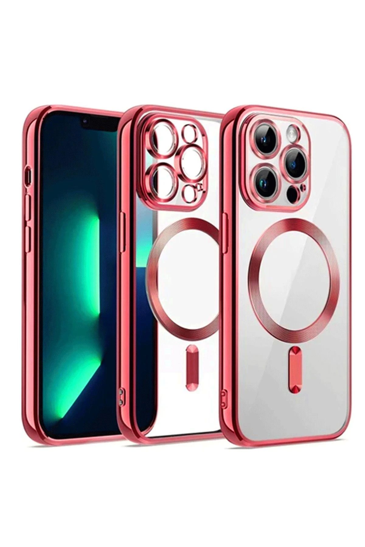 NewFace iPhone 12 Pro Kılıf Kross Magneticsafe Kapak - Kırmızı SVLRS