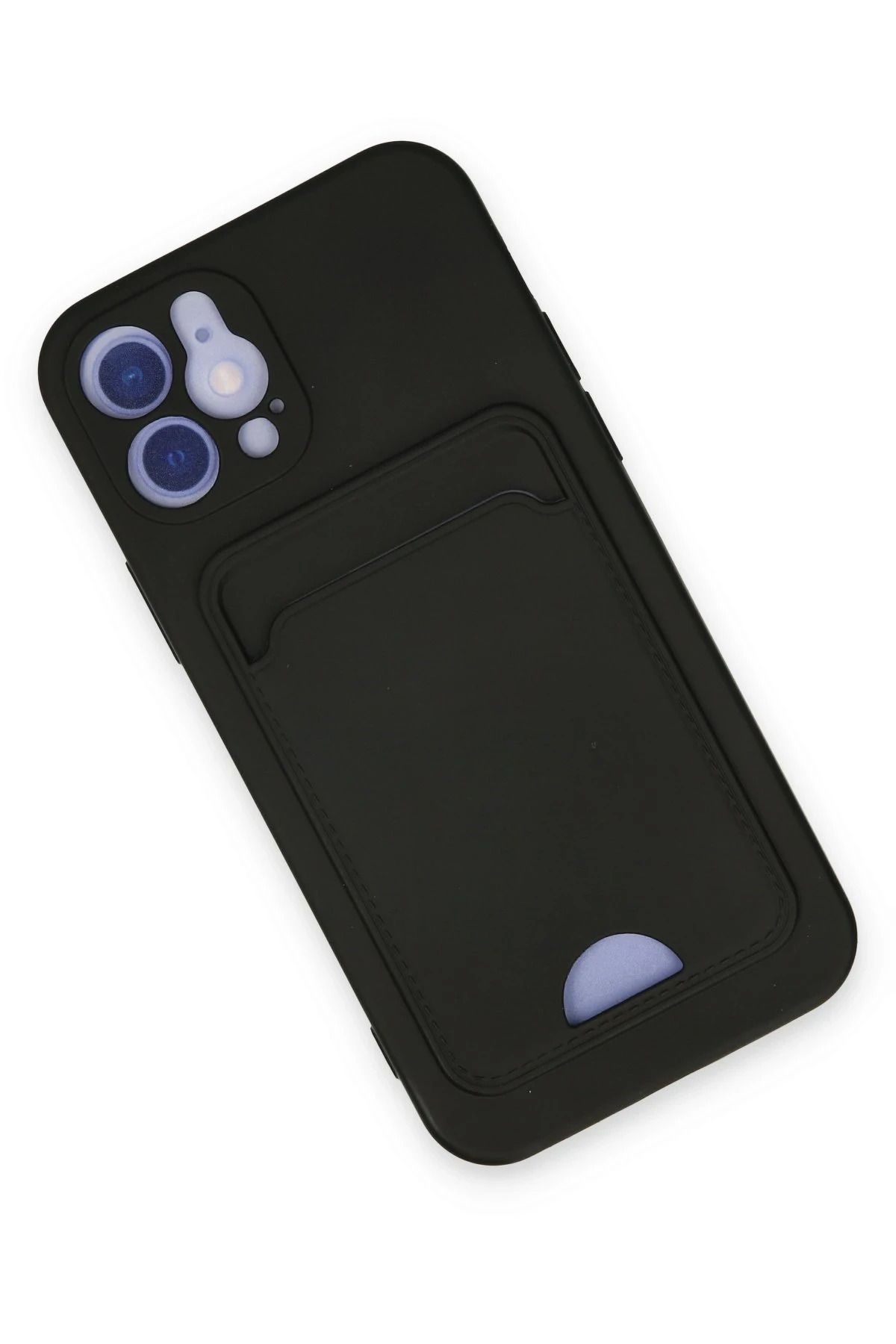 NewFace iPhone 12 Kılıf Kelvin Kartvizitli Silikon - Siyah SVLRS