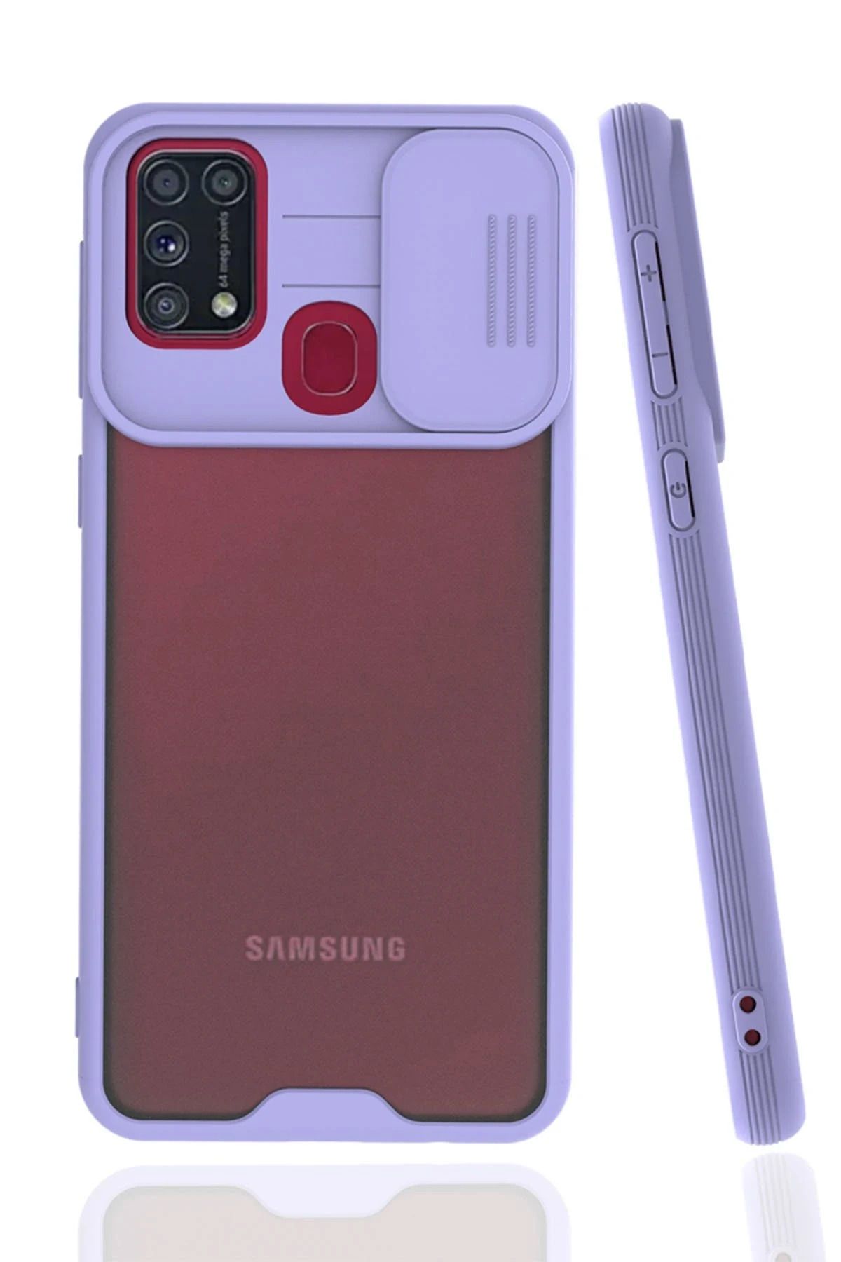 NewFace Samsung Galaxy M31 Kılıf Platin Kamera Koruma Silikon - Lila SVLRS
