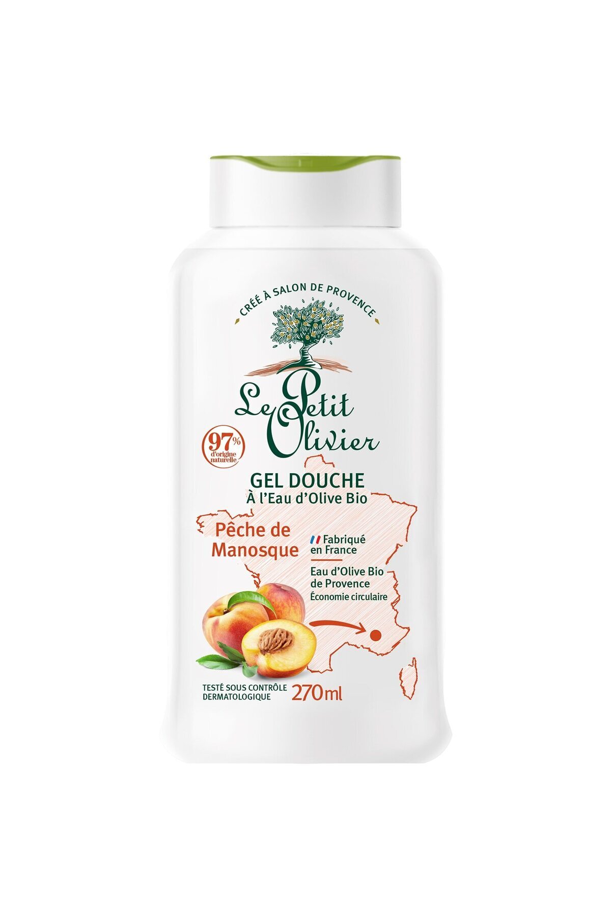 Le Petit Olivier Gel De Dus Hidratant Cu Apa De Masline Bio Si Piersica Din Manosque Unisex - One Size