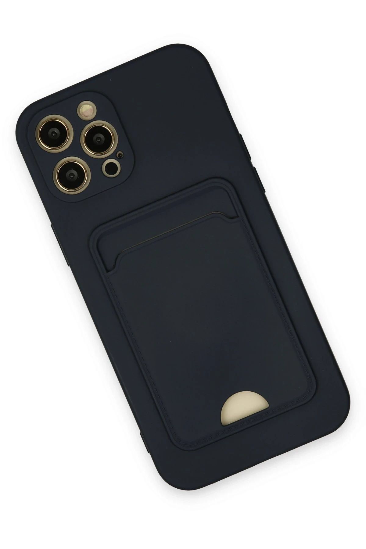 NewFace iPhone 12 Pro Max Kılıf Kelvin Kartvizitli Silikon - Lacivert FLKRY