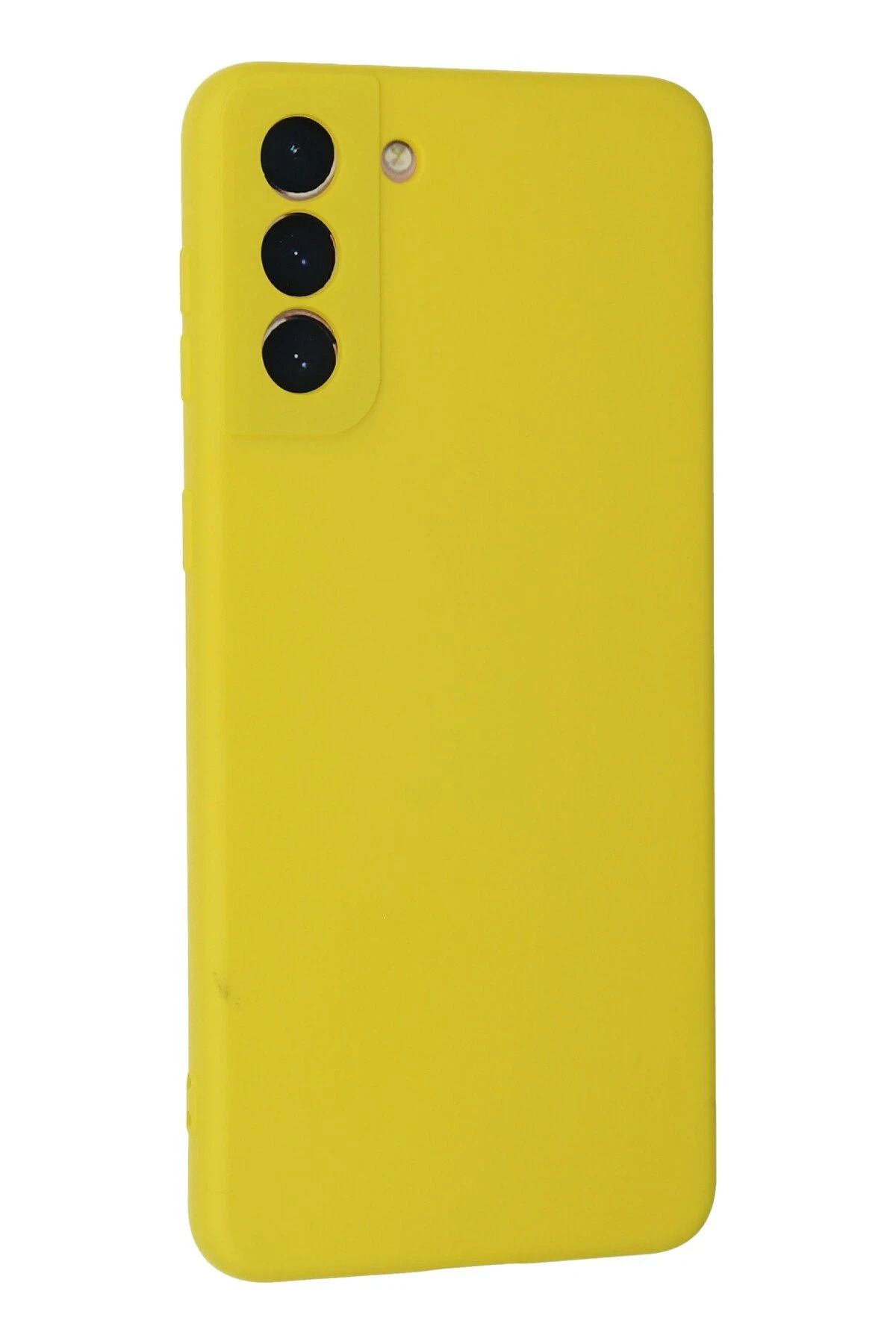 NewFace Galaxy S21 Plus Uyumlu  Kılıf Nano içi Kadife Silikon - Sarı NRMSA