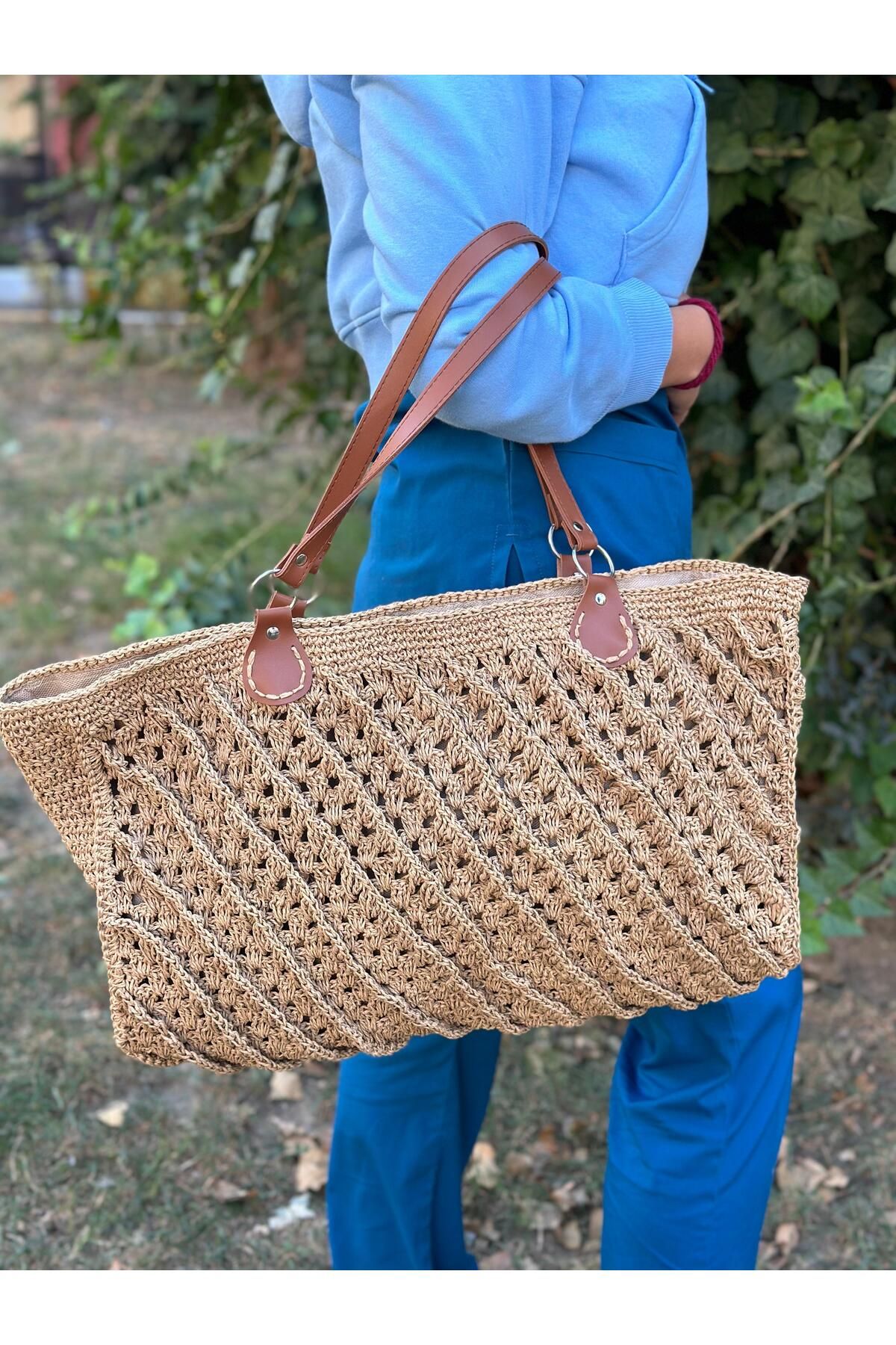 ipek butik İpek butik örgü plaj çantası