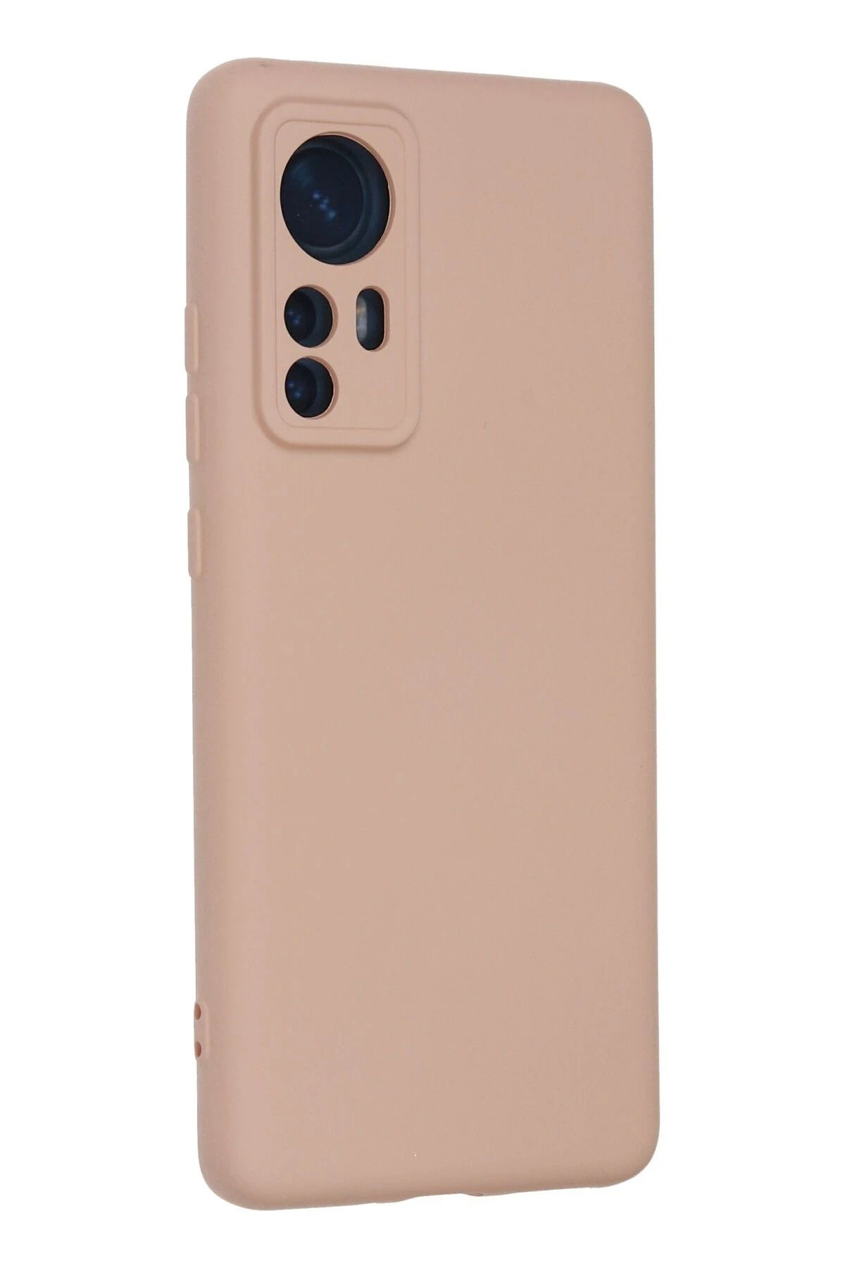 NewFace Xiaomi Mi 12  Uyumlu Kılıf Nano içi Kadife Silikon - Pudra SVLRS