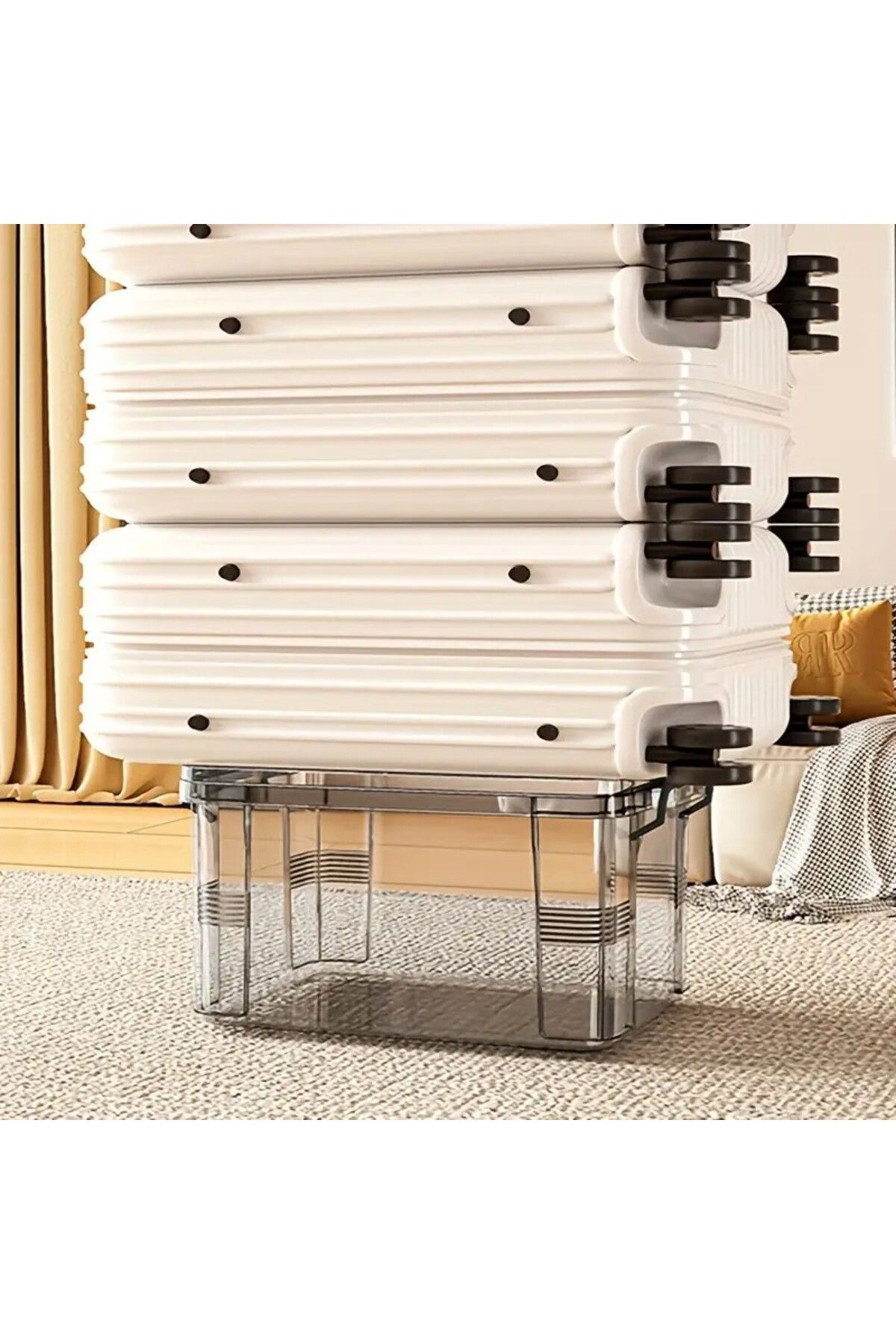 Flippy-Cutie De Depozitare Tip Valiza, pentru Alimente, Jucarii, Accesorii Transparent-Gri, 24x17x13.5 cm 3