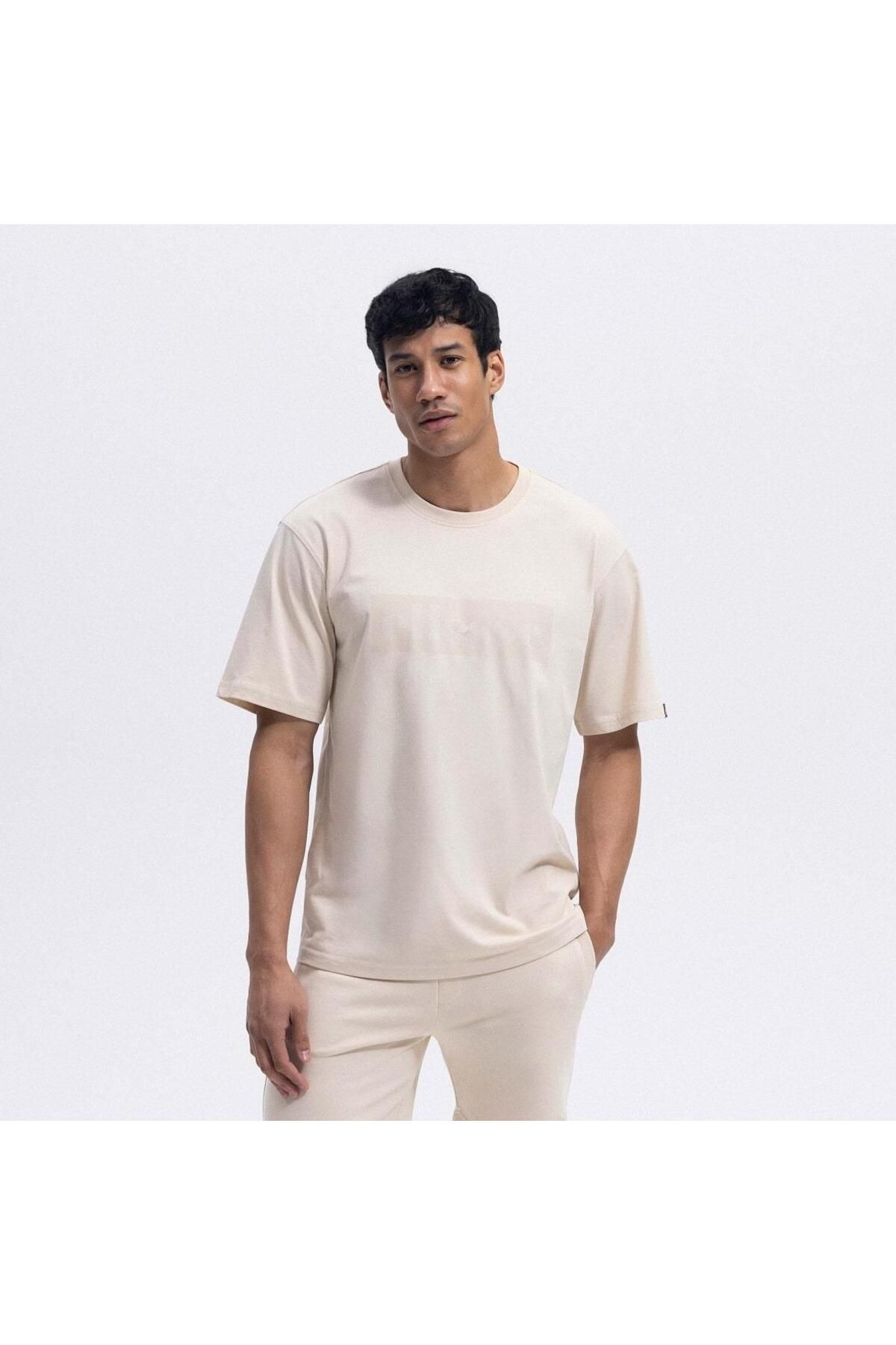 Ellesse EM390-ECR Oversize Tee Erkek T-Shirt - Ekru