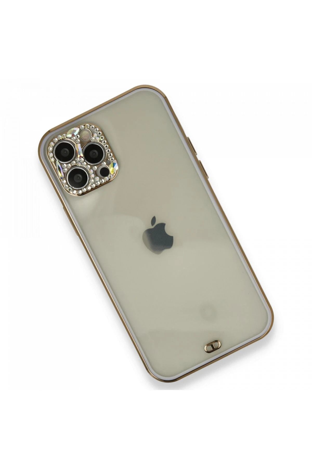 NewFace iPhone 12 Pro uyumlu Kılıf Liva Taşlı Silikon - Mor YKTSN