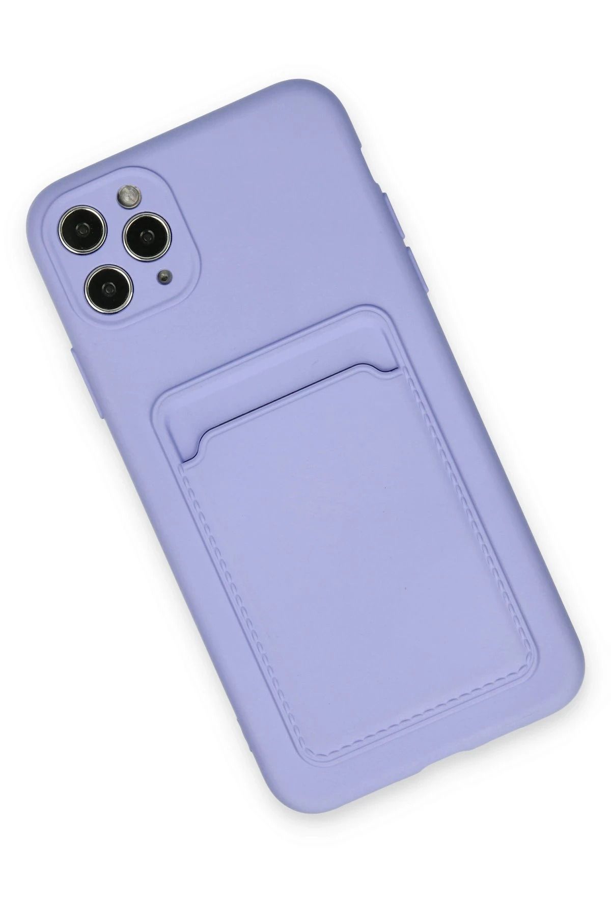 NewFace iPhone 11 Pro Max Kılıf Kelvin Kartvizitli Silikon - Lila SVLRS