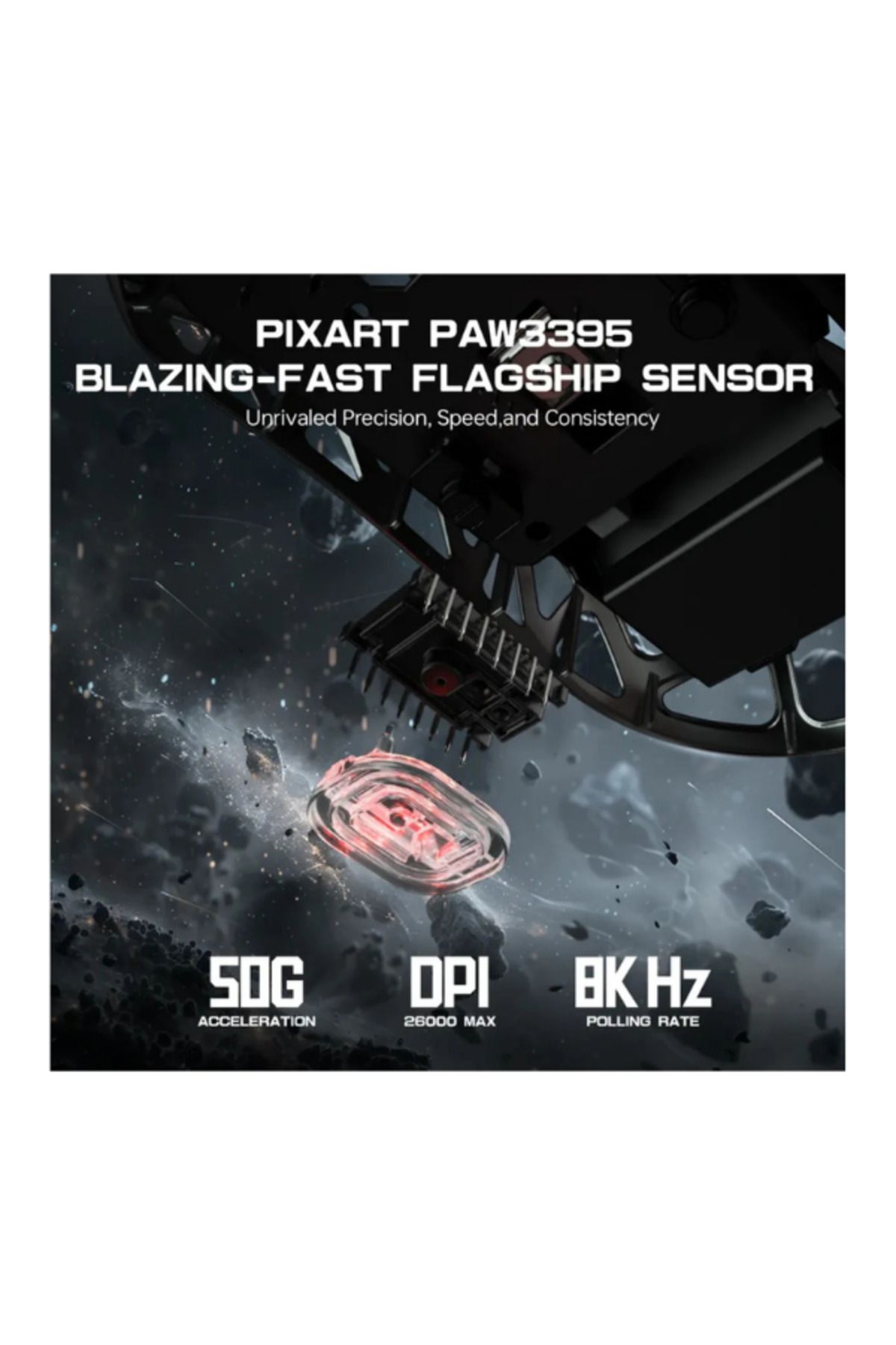 Attack Shark R3 Magnezyum Alaşımlı APP Uygulamalı 8Khz Ultra Hız Tepki 26.000DPI Gaming Oyuncu Mouse - 4