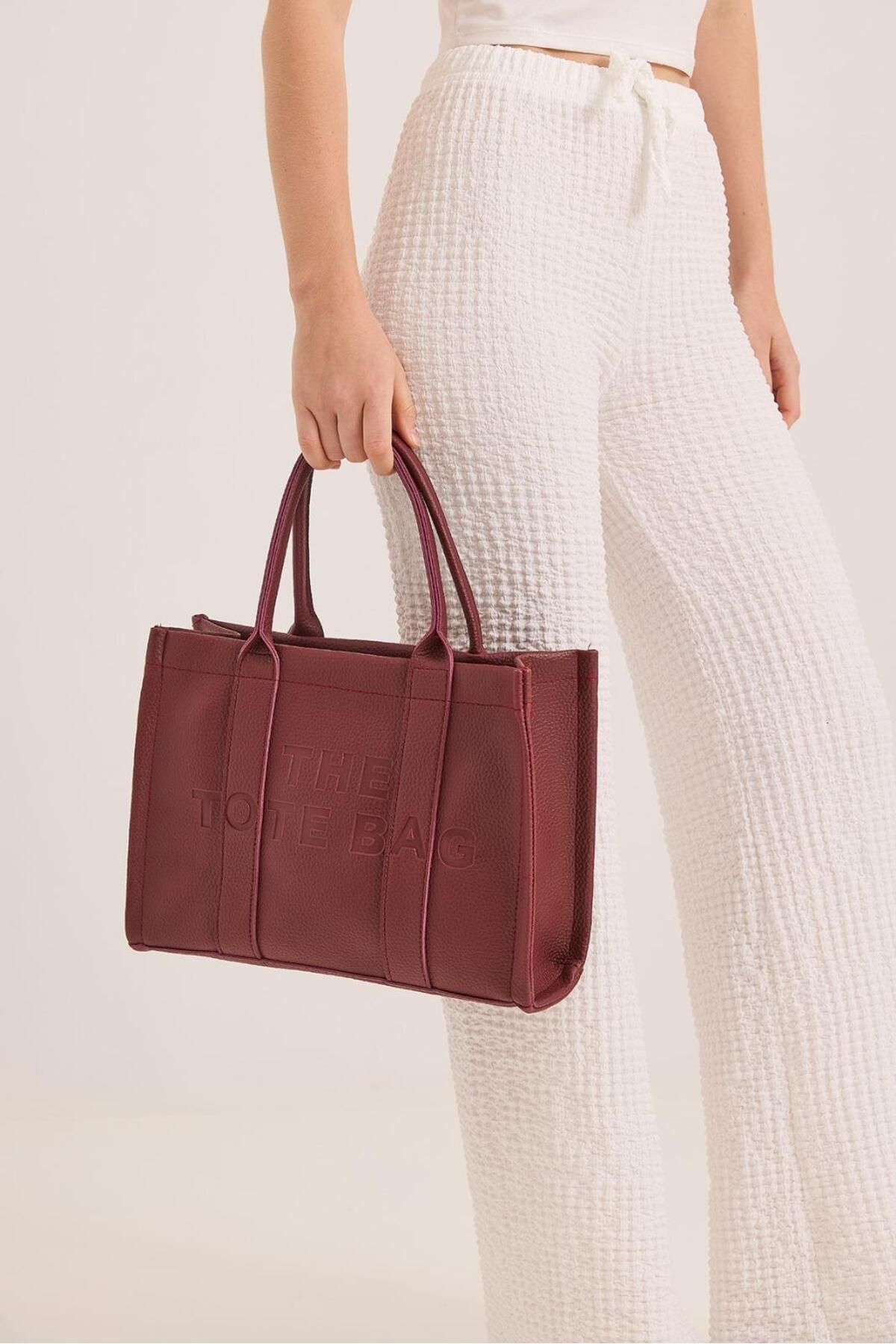 Raneel Kazançlı Alışveriş The Tote Bag Büyük Boy Bordo El Çantası