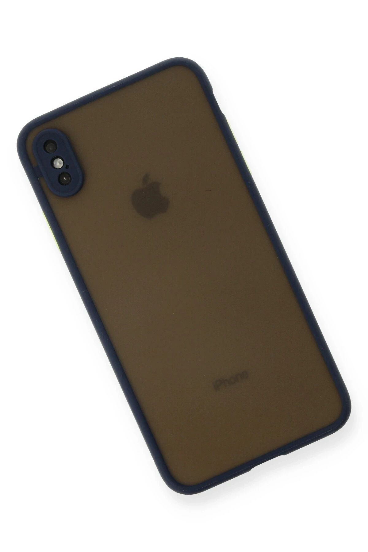 NewFace iPhone XS Max Kılıf Montreal Silikon Kapak - Lacivert SVLRS